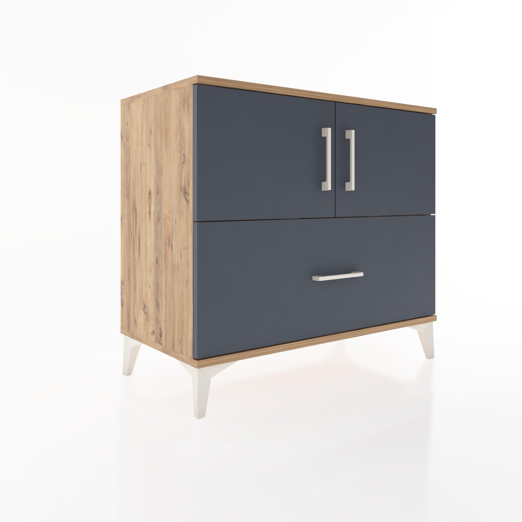 Woodntry Modüler Şifonyer Çam 88x44x68 cm Kapaklı ve Çekmeceli KC28-3