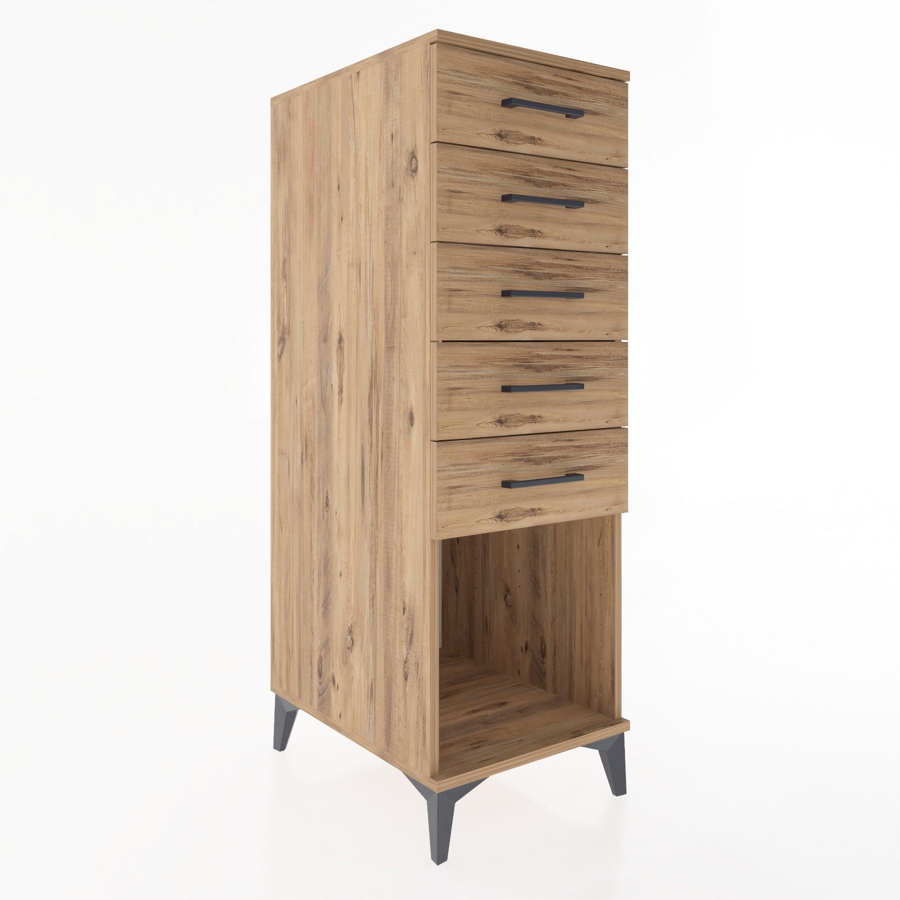 Woodntry Modular Cabinet Pine 44x59x122 cm with Drawers and Shelves CR128-3