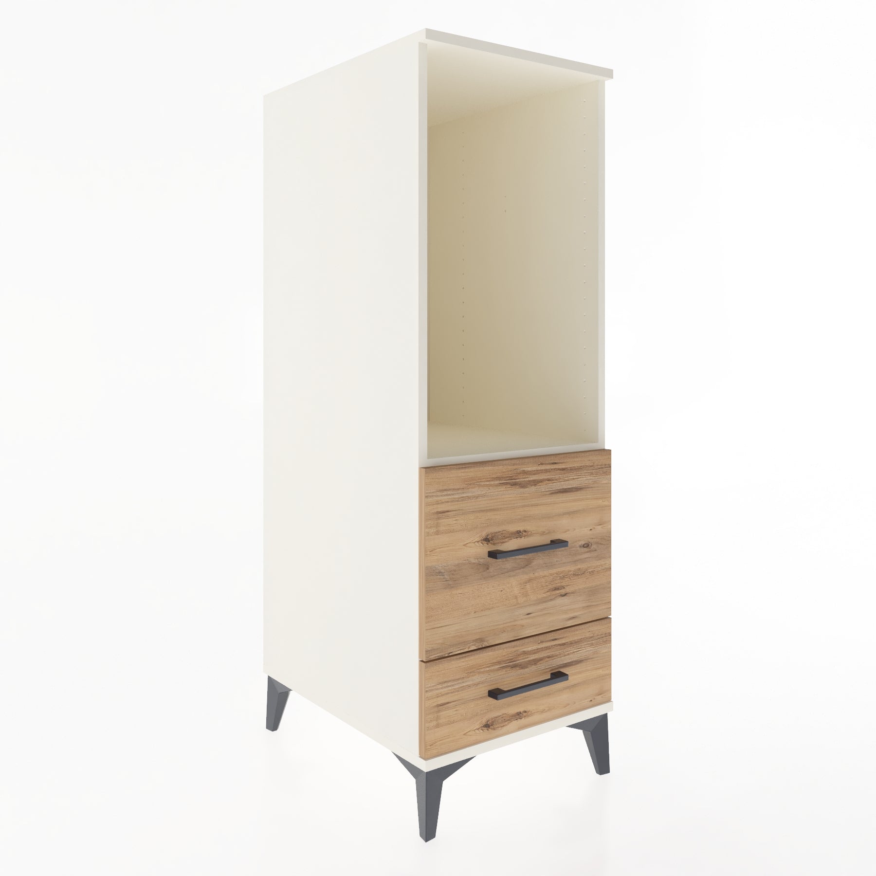 Woodntry Modular Cabinet Moonstone 44x59x122 cm with Drawers and Shelves CR79-1