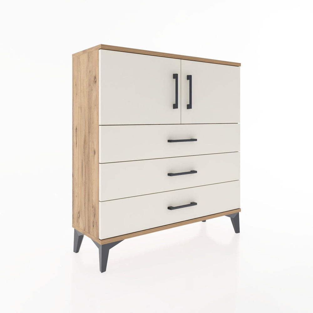 Woodntry Modüler Şifonyer Çam 88x30x84 cm Kapaklı ve Çekmeceli KC29-3