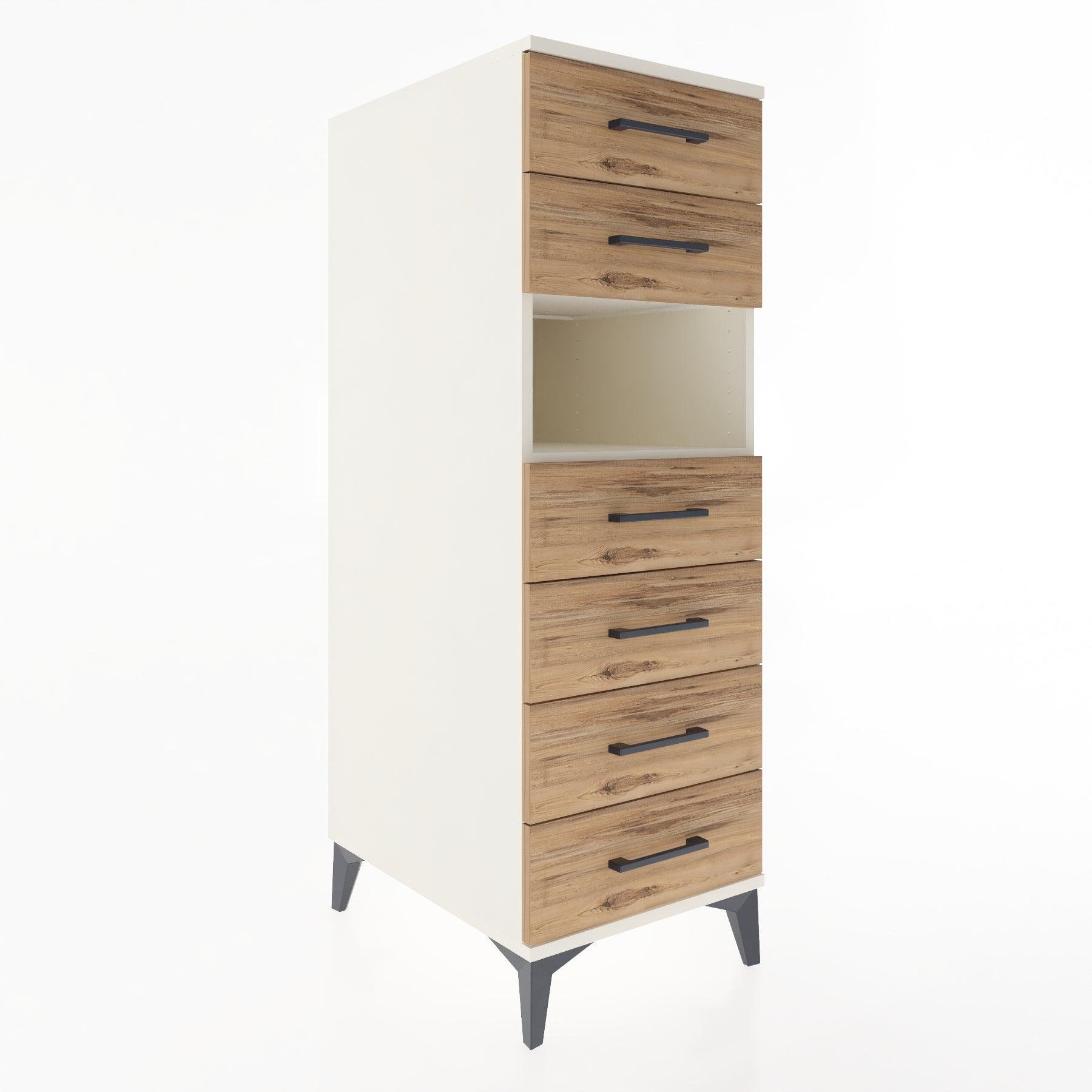 Woodntry Modular Cabinet Moonstone 44x59x122 cm with Drawers and Shelves CR130-1