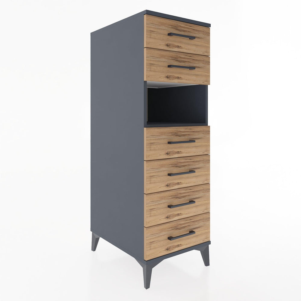 Woodntry Modular Cabinet Anthracite 44x59x122 cm with Drawers and Shelves CR130-2