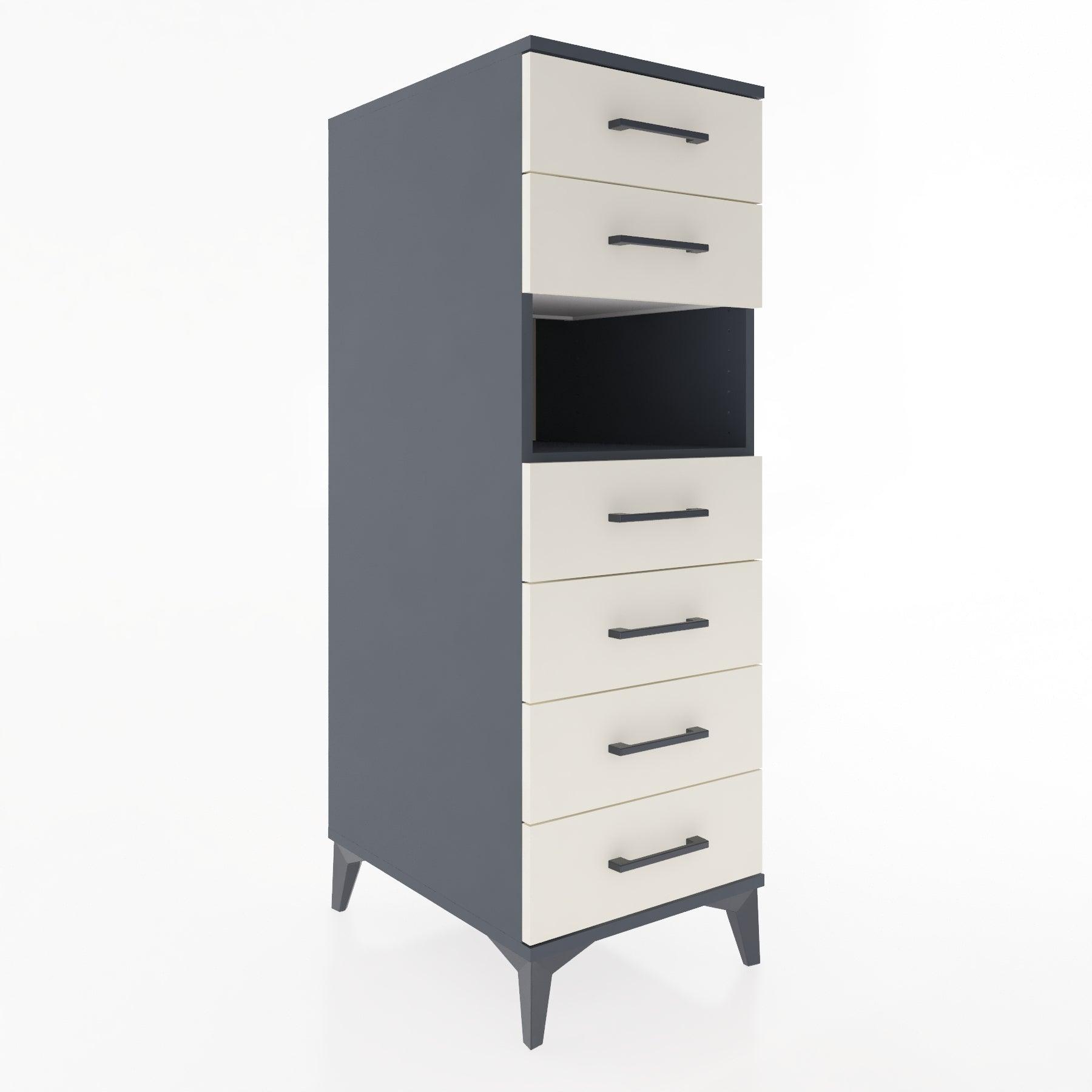 Woodntry Modular Cabinet Anthracite 44x59x122 cm with Drawers and Shelves CR130-2