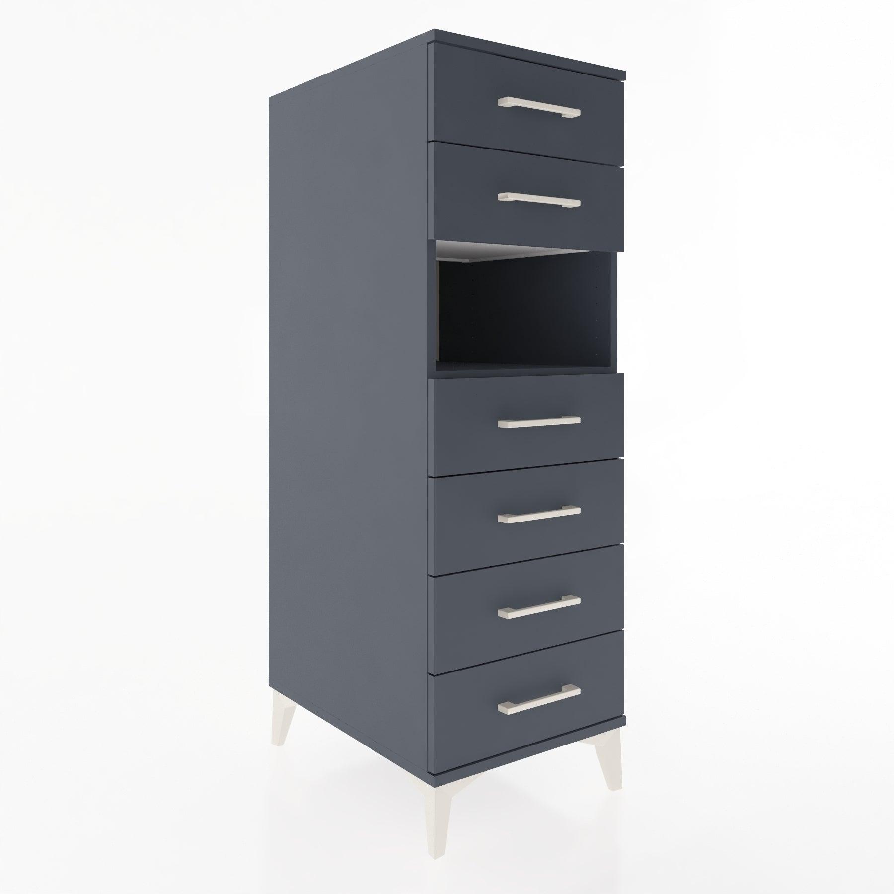 Woodntry Modular Cabinet Anthracite 44x59x122 cm with Drawers and Shelves CR130-2