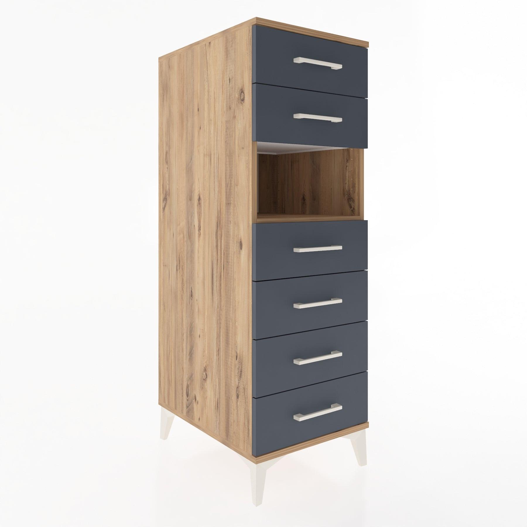 Woodntry Modular Cabinet Pine 44x59x122 cm with Drawers and Shelves CR130-3