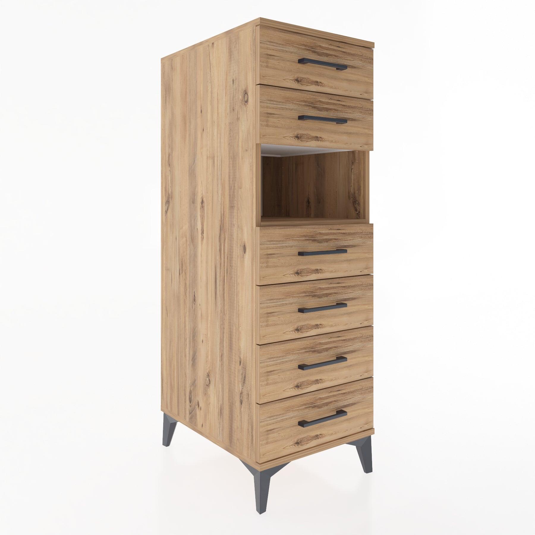 Woodntry Modular Cabinet Pine 44x59x122 cm with Drawers and Shelves CR130-3