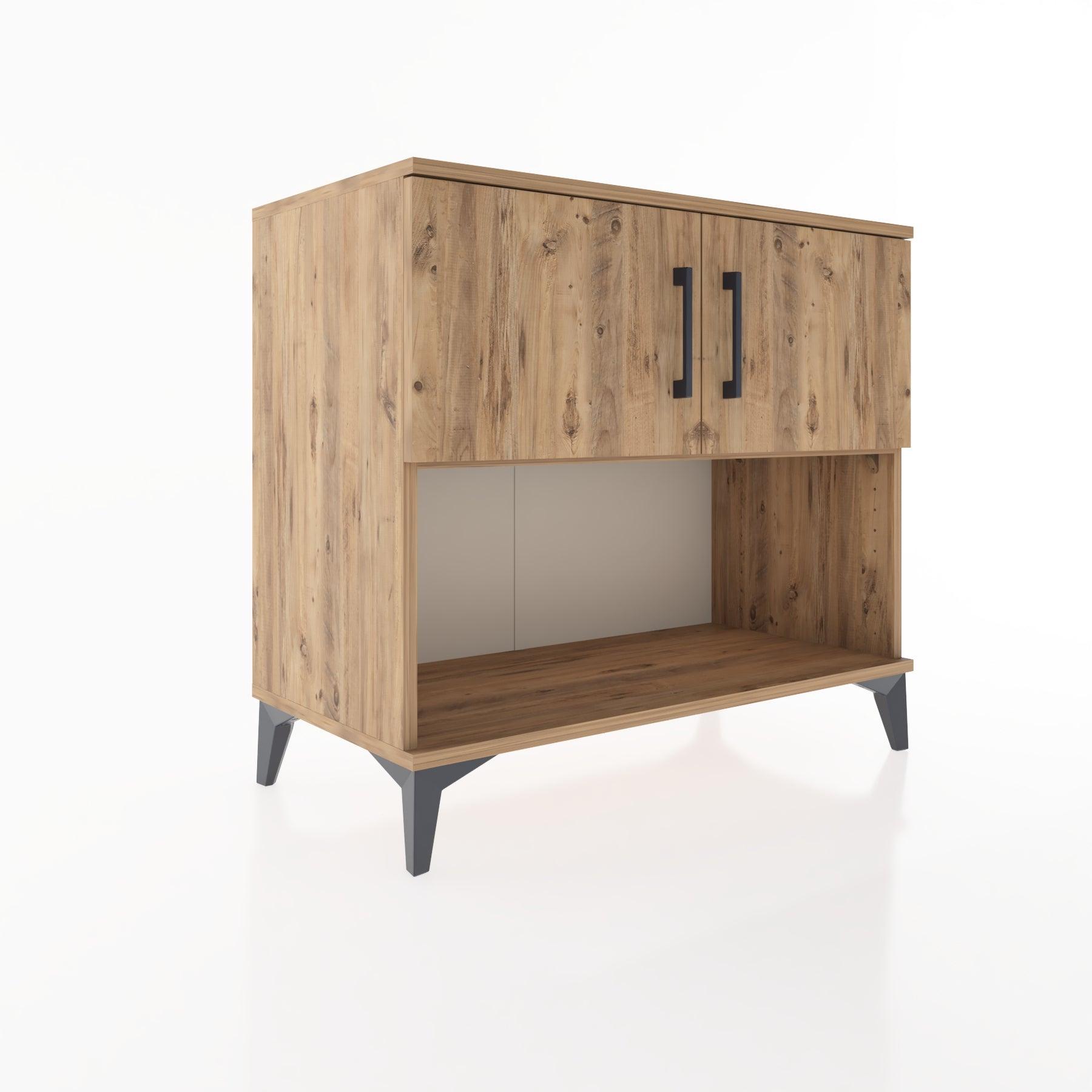Woodntry Modüler Şifonyer Çam 88x44x68 cm Kapaklı ve Raflı KR30-3