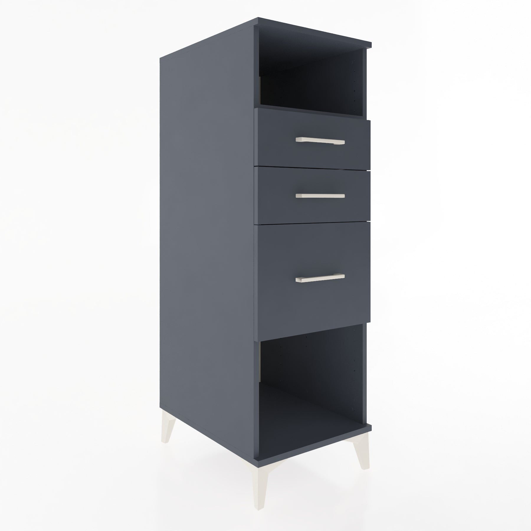 Woodntry Modüler Dolap Antrasit 44x59x122 cm Çekmeceli ve Raflı CR81-2