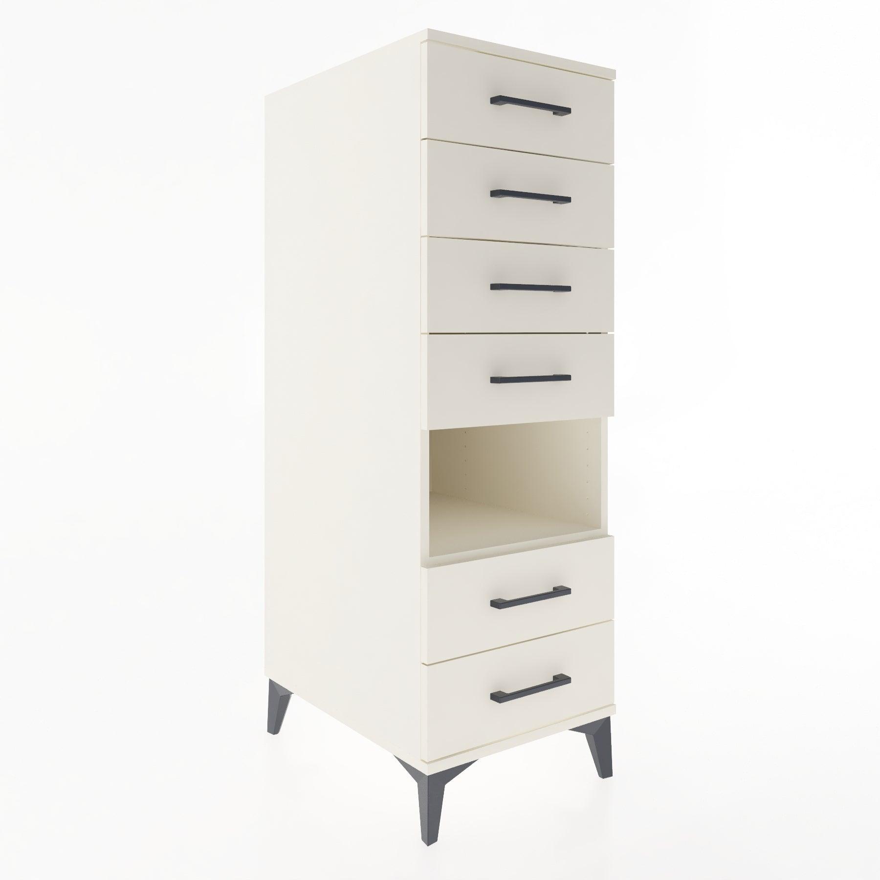 Woodntry Modular Cabinet Moonstone 44x59x122 cm with Drawers and Shelves CR131-1