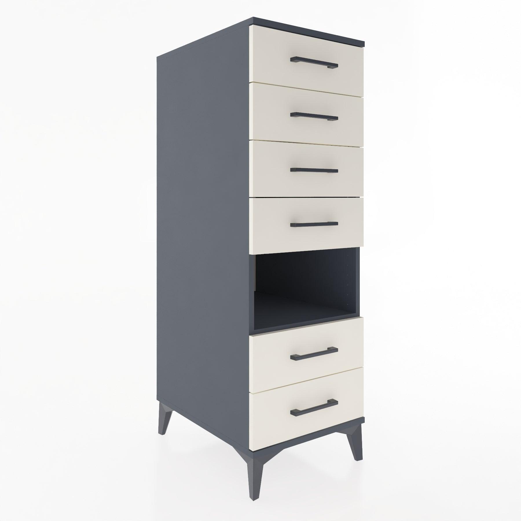 Woodntry Modular Cabinet Anthracite 44x59x122 cm with Drawers and Shelves CR131-2