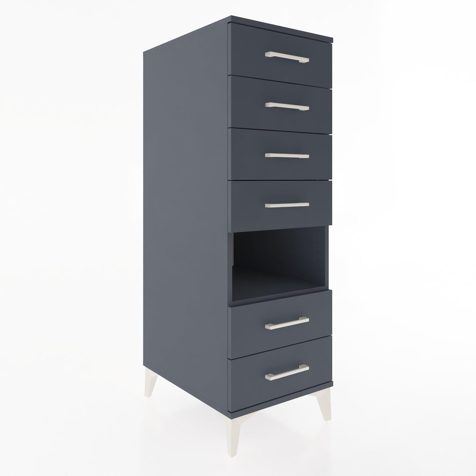 Woodntry Modular Cabinet Anthracite 44x59x122 cm with Drawers and Shelves CR131-2
