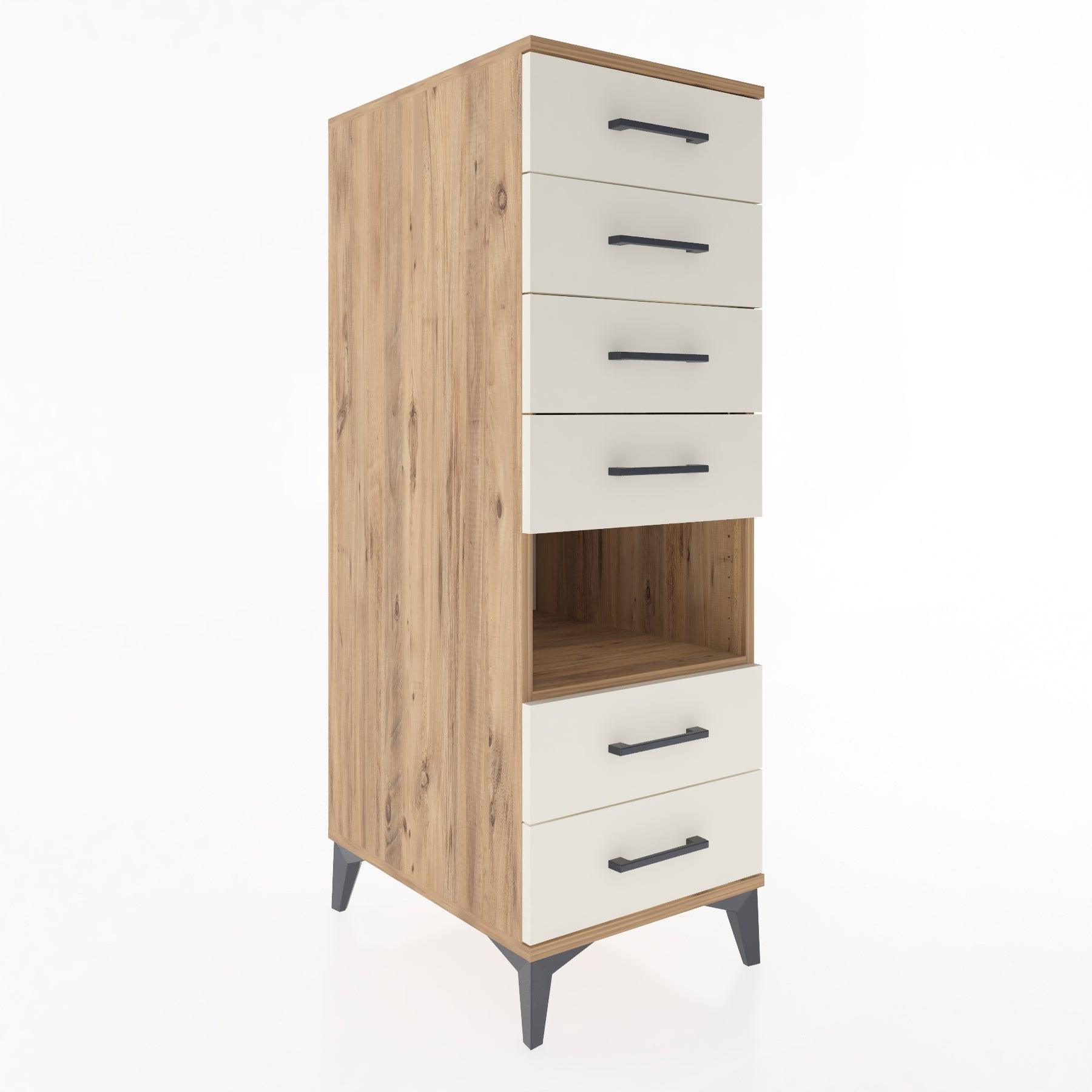 Woodntry Modular Cabinet Pine 44x59x122 cm with Drawers and Shelves CR131-3