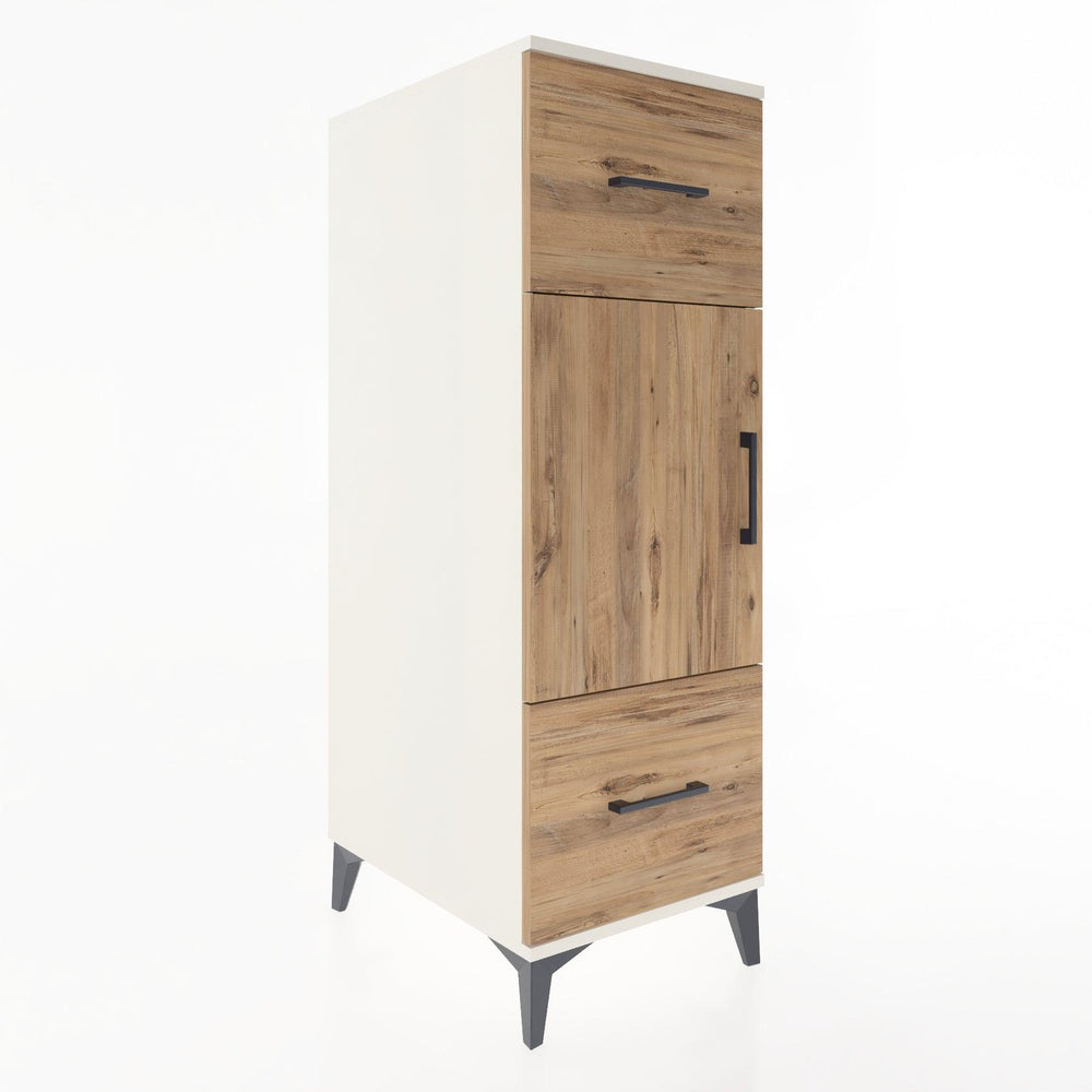 Woodntry Modular Cabinet Moonstone 44x30x122 cm with Doors and Drawers KC33-1