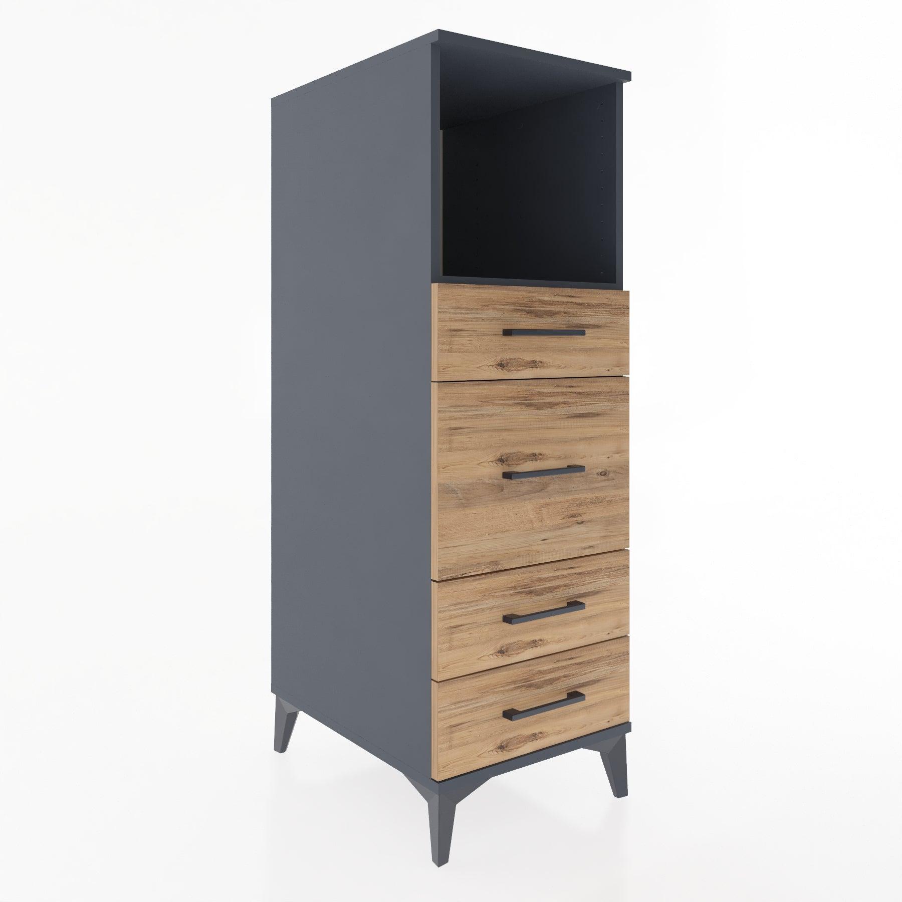 Woodntry Modular Cabinet Anthracite 44x30x122 cm with Drawers and Shelves CR83-2