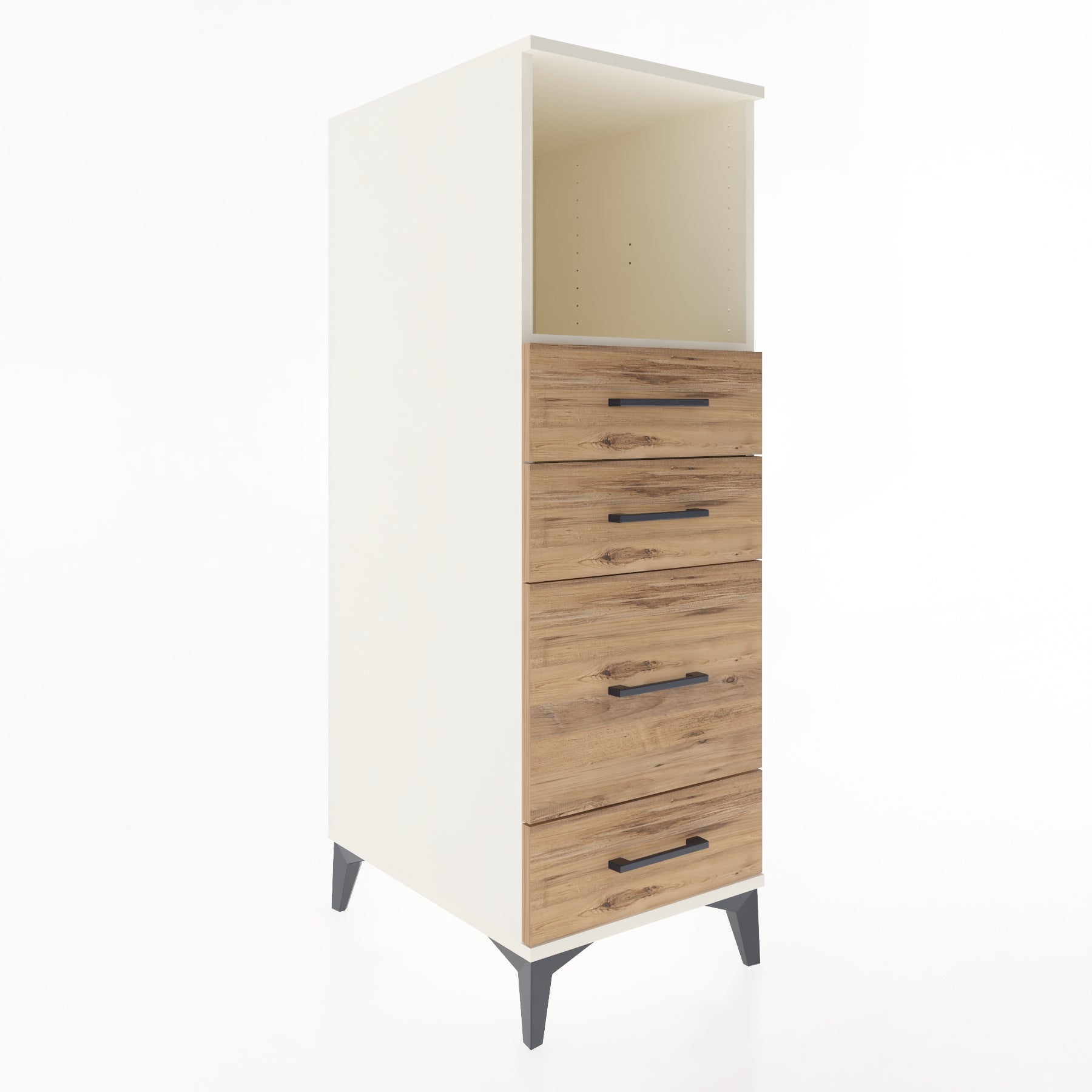 Woodntry Modular Cabinet Moonstone 44x59x122 cm with Drawers and Shelves CR84-1