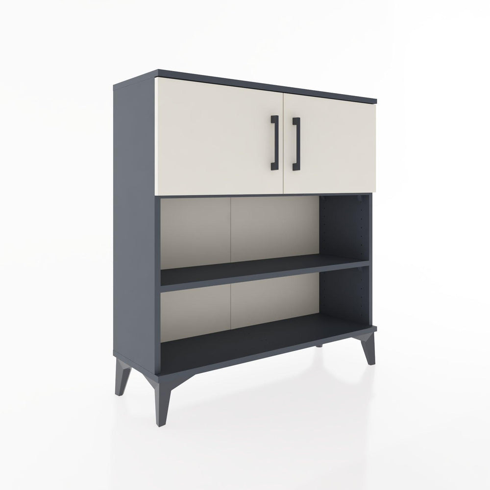 Woodntry Modüler Şifonyer Antrasit 88x30x84 cm Kapaklı ve Raflı KR34-2