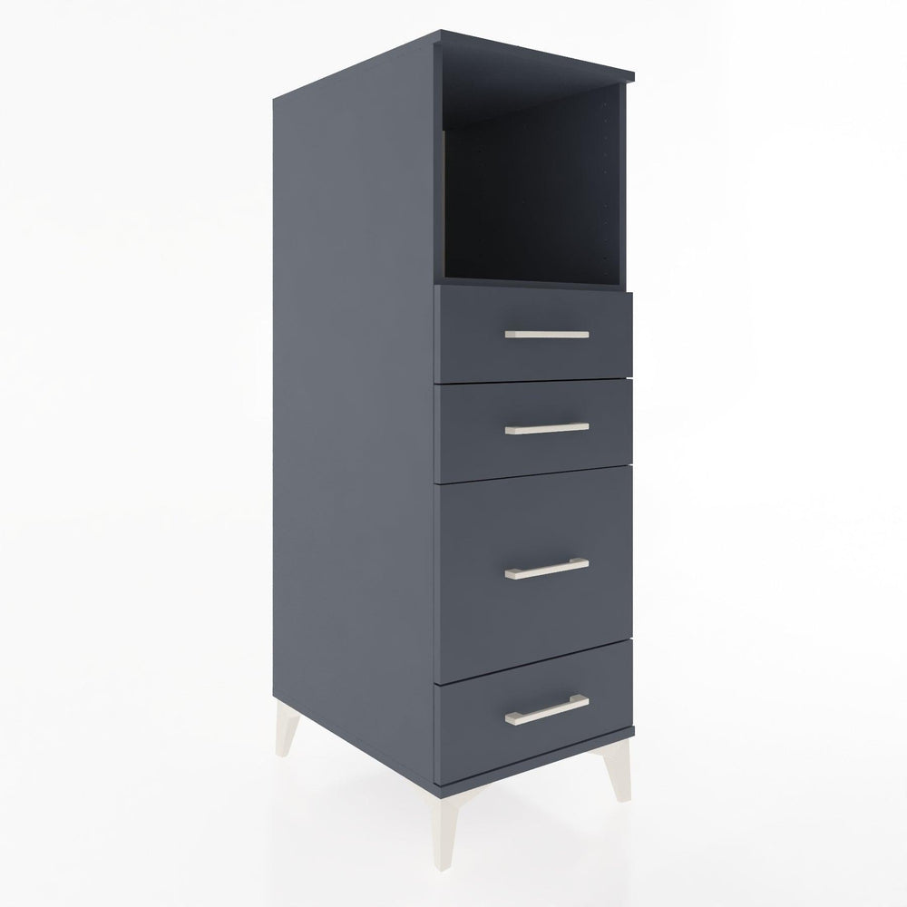 Woodntry Modüler Dolap Antrasit 44x30x122 cm Çekmeceli ve Raflı CR84-2