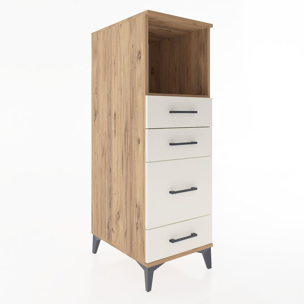 Woodntry Modüler Dolap Çam 44x30x122 cm Çekmeceli ve Raflı CR84-3