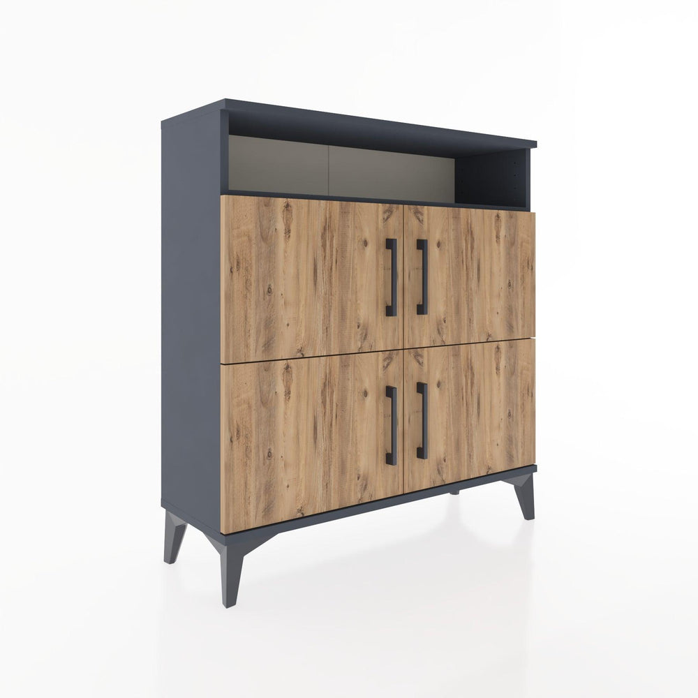Woodntry Modular Dresser Anthracite 88x30x84 cm with Cover and Shelf KR35-2