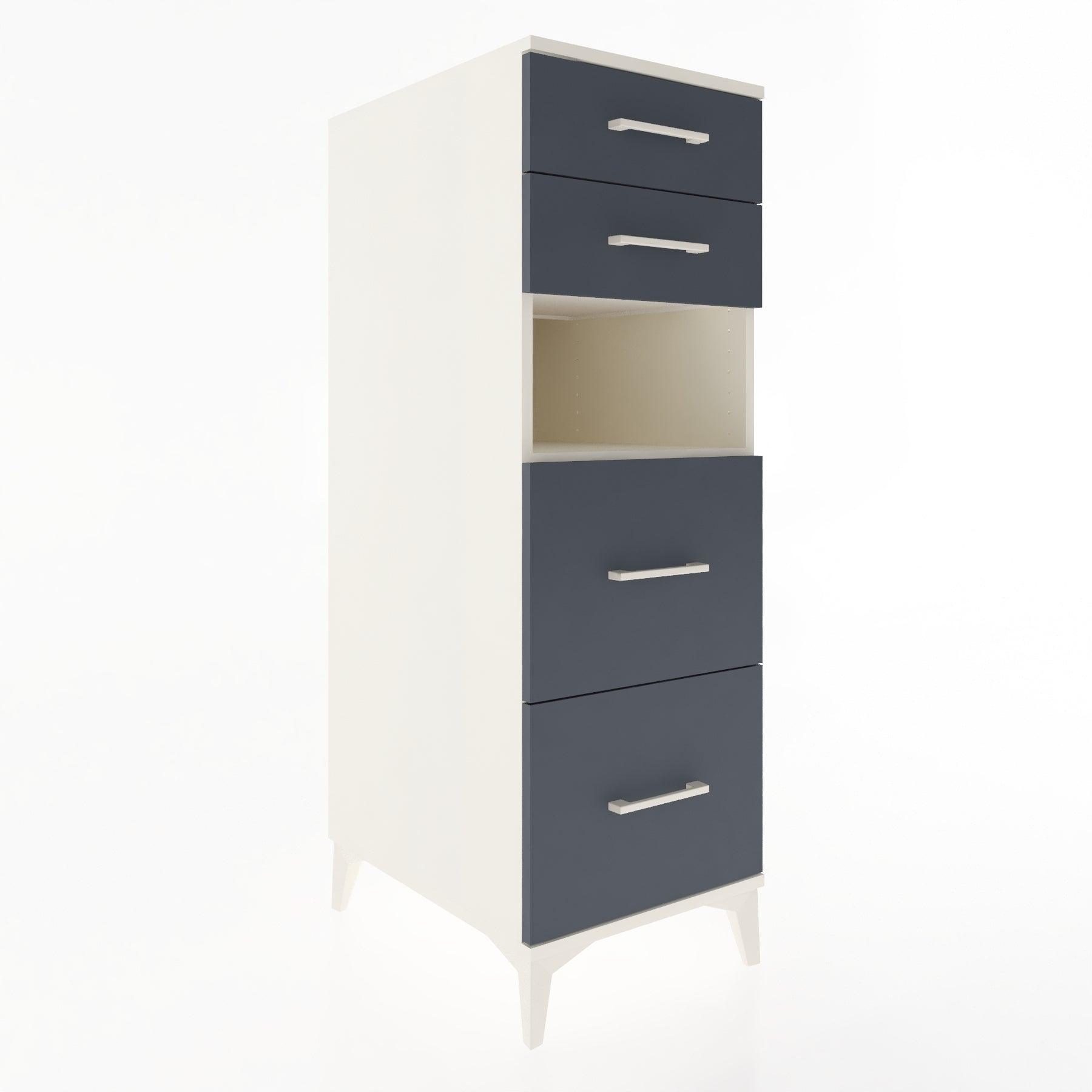 Woodntry Modular Cabinet Moonstone 44x30x122 cm with Drawers and Shelves CR36-1