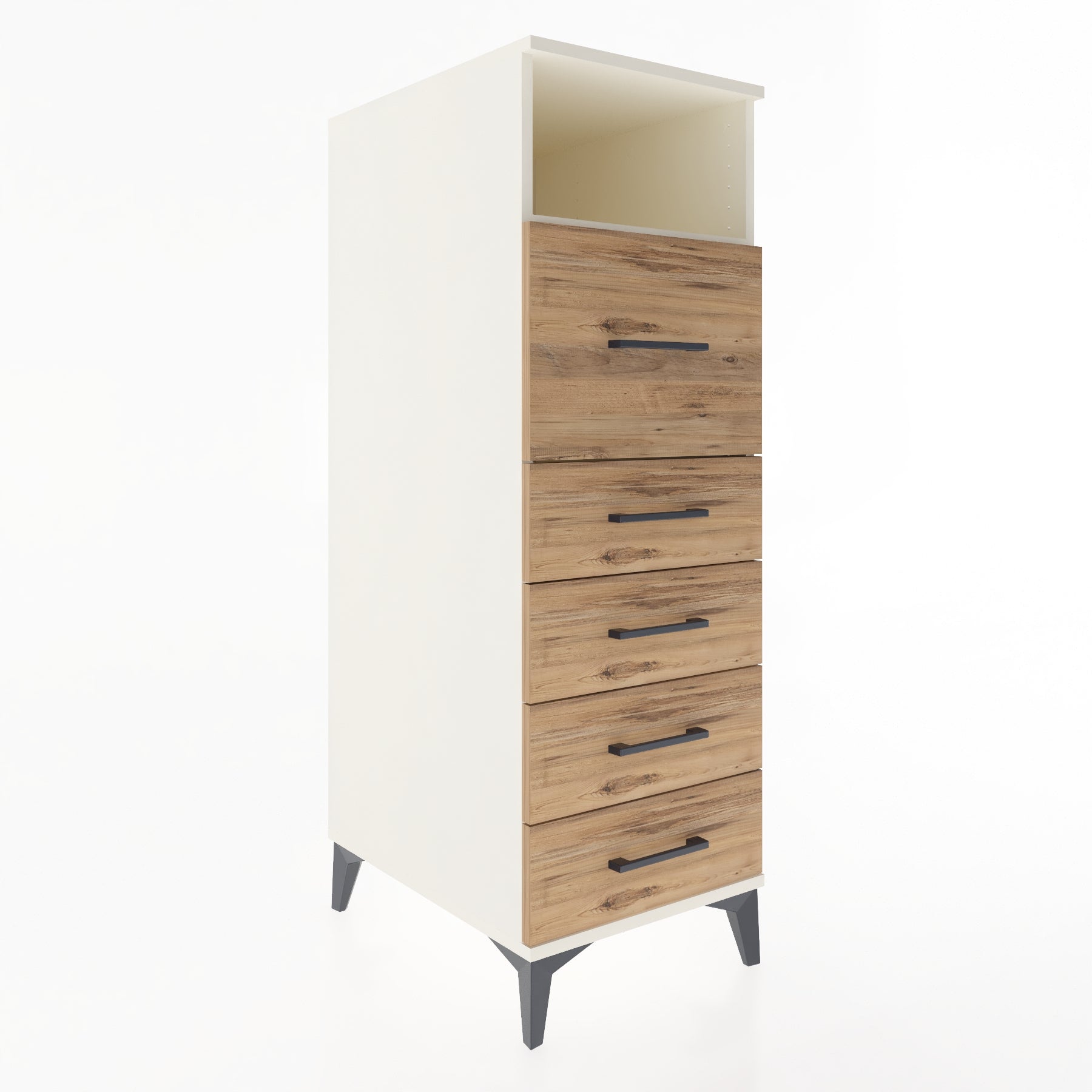 Woodntry Modular Cabinet Moonstone 44x59x122 cm with Drawers and Shelves CR86-1