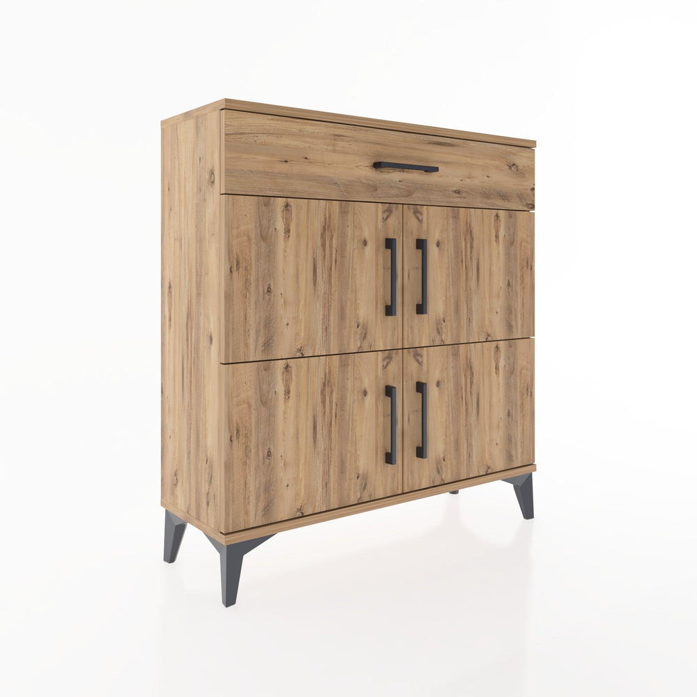 Woodntry Modüler Şifonyer Çam 88x30x84 cm Kapaklı ve Çekmeceli KC36-3