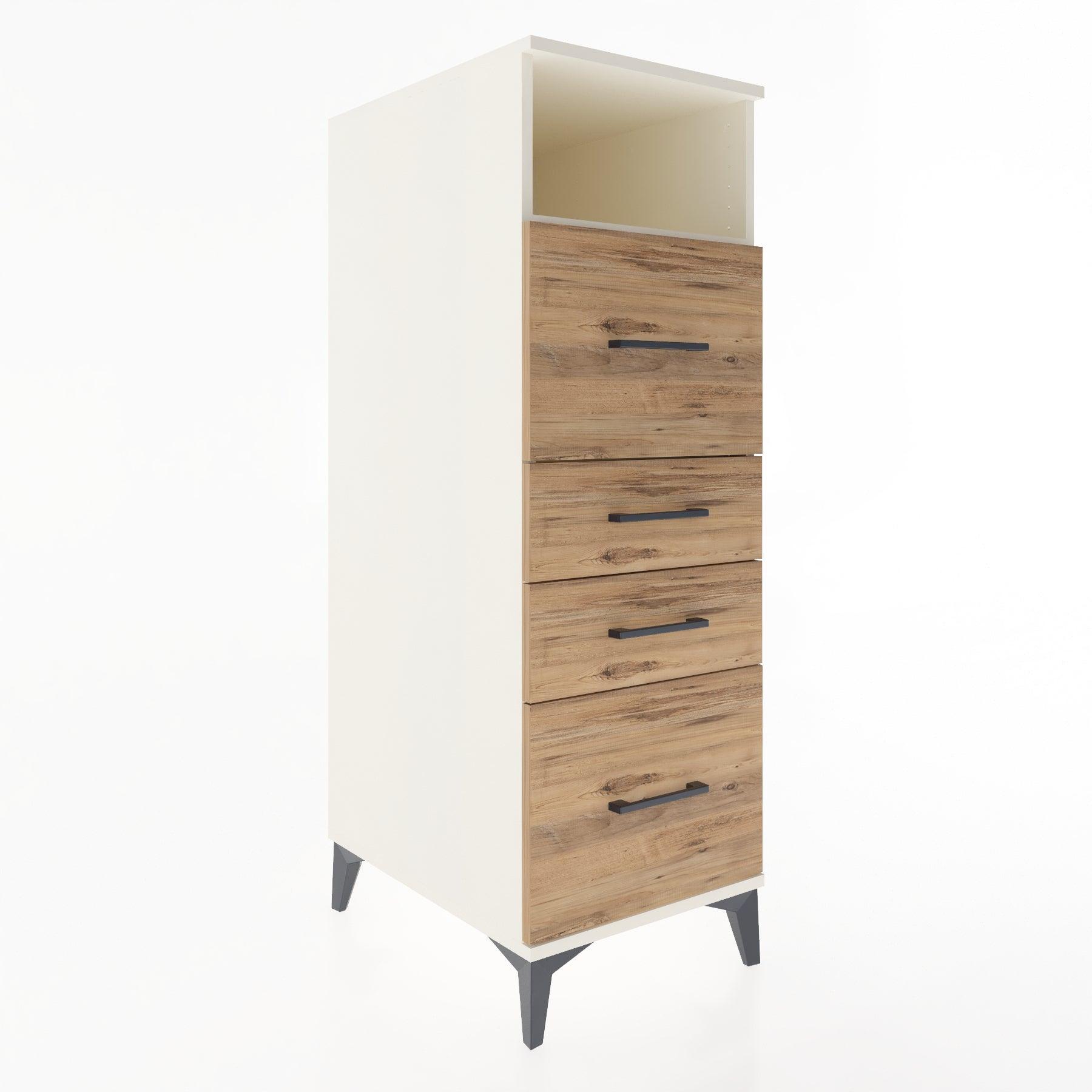 Woodntry Modular Cabinet Moonstone 44x30x122 cm with Drawers and Shelves CR37-1