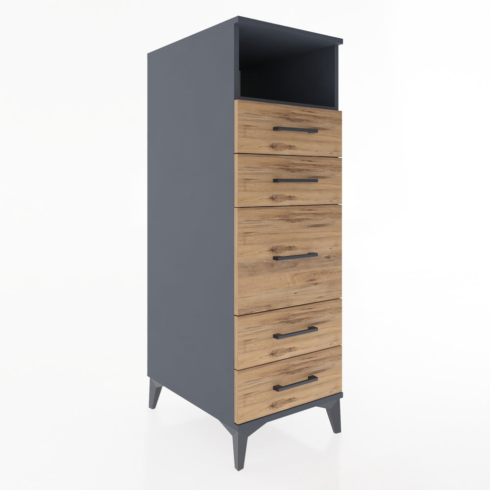 Woodntry Modular Cabinet Anthracite 44x59x122 cm with Drawers and Shelves CR87-2
