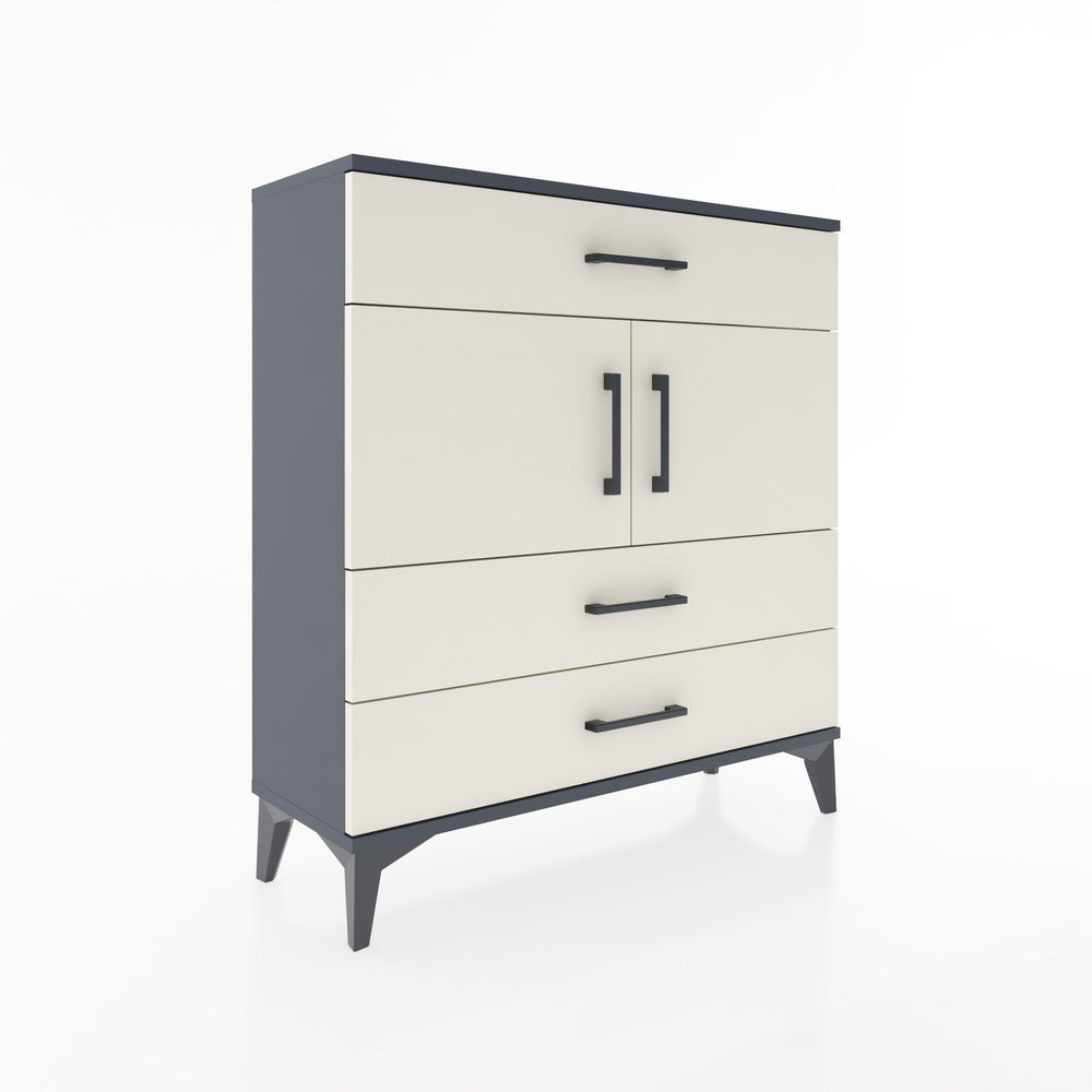 Woodntry Modüler Şifonyer Antrasit 88x30x84 cm Kapaklı ve Çekmeceli KC37-2