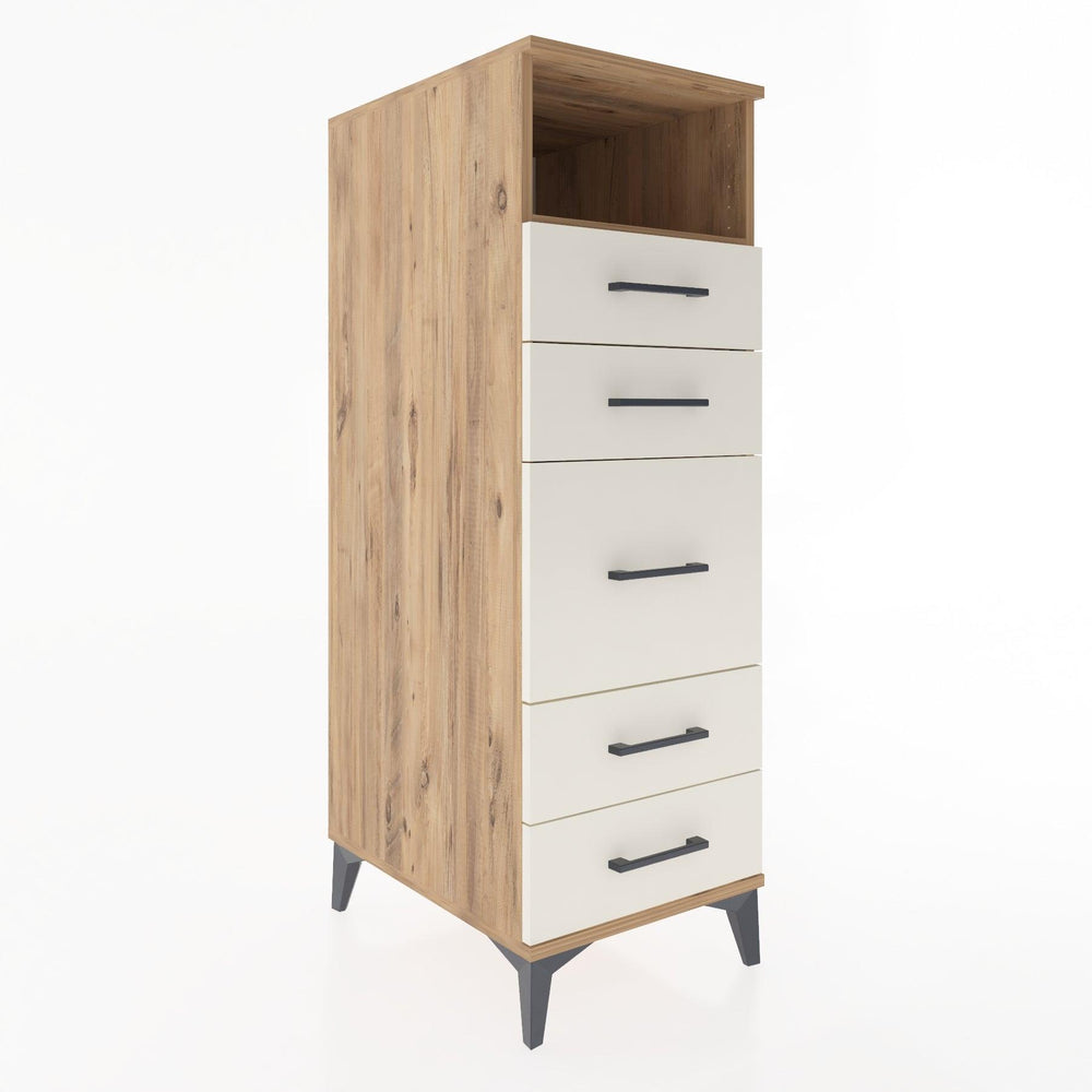 Woodntry Modüler Dolap Çam 44x30x122 cm Çekmeceli ve Raflı CR87-3