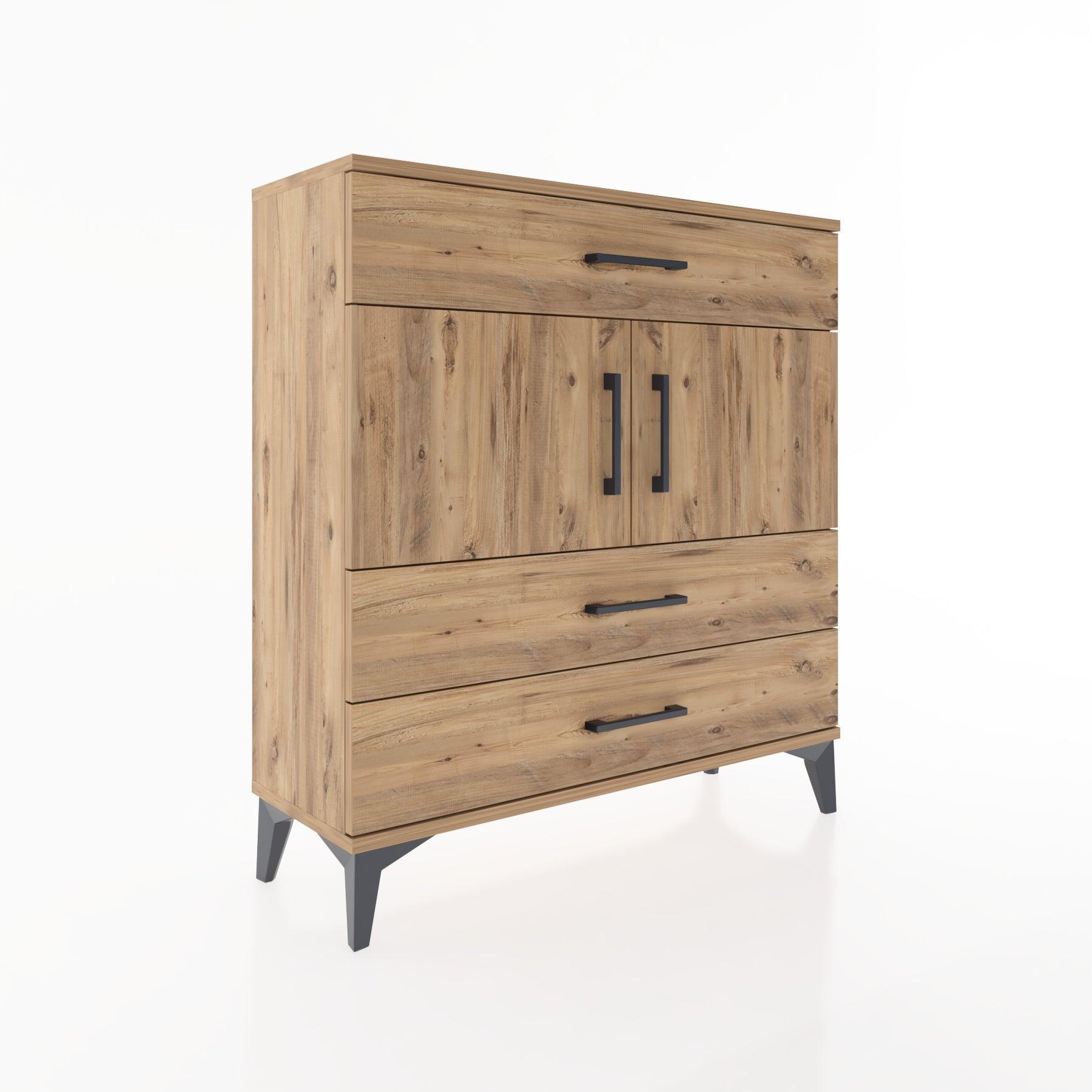 Woodntry Modular Dresser Pine 88x30x84 cm with Cover and Drawer KC37-3
