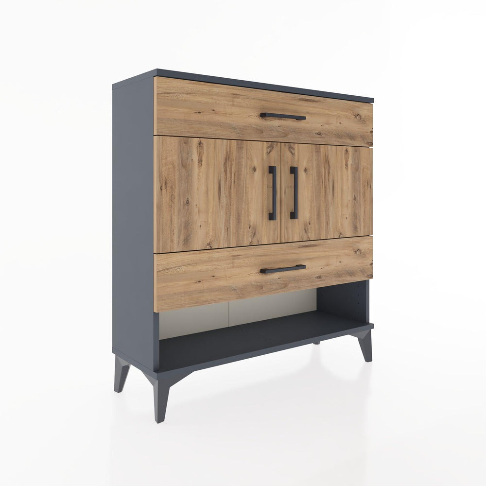 Woodntry Modüler Şifonyer Antrasit 88x30x84 cm Fonksiyonel F38-2