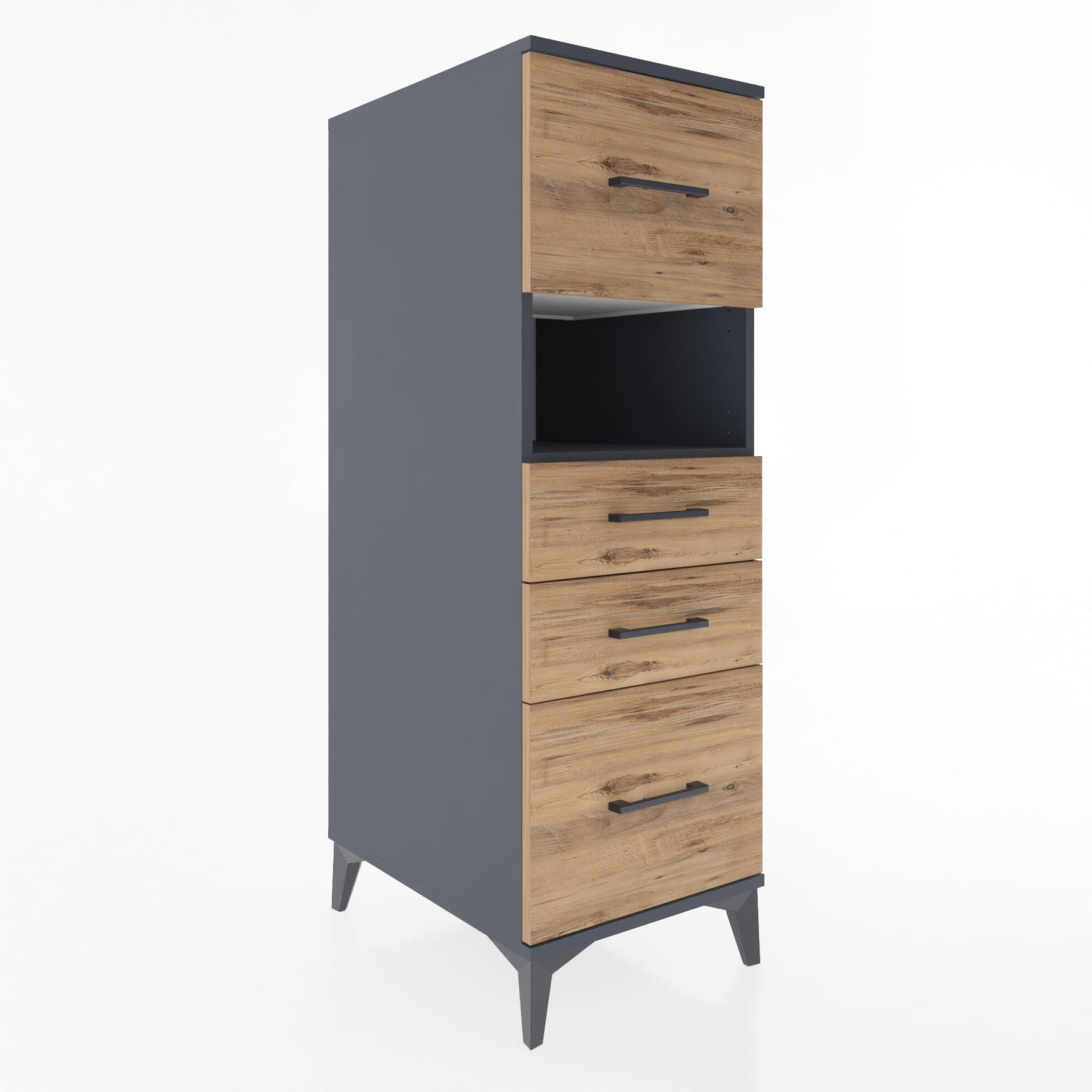 Woodntry Modular Cabinet Anthracite 44x30x122 cm with Drawers and Shelves CR38-2