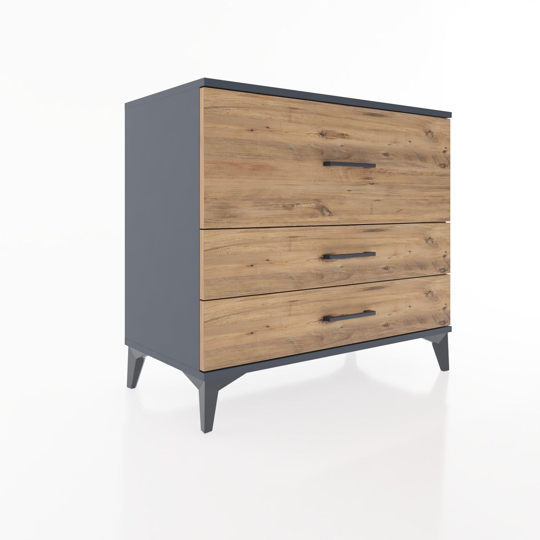 Woodntry Modüler Şifonyer Antrasit 88x44x68 cm Çekmeceli C38-2
