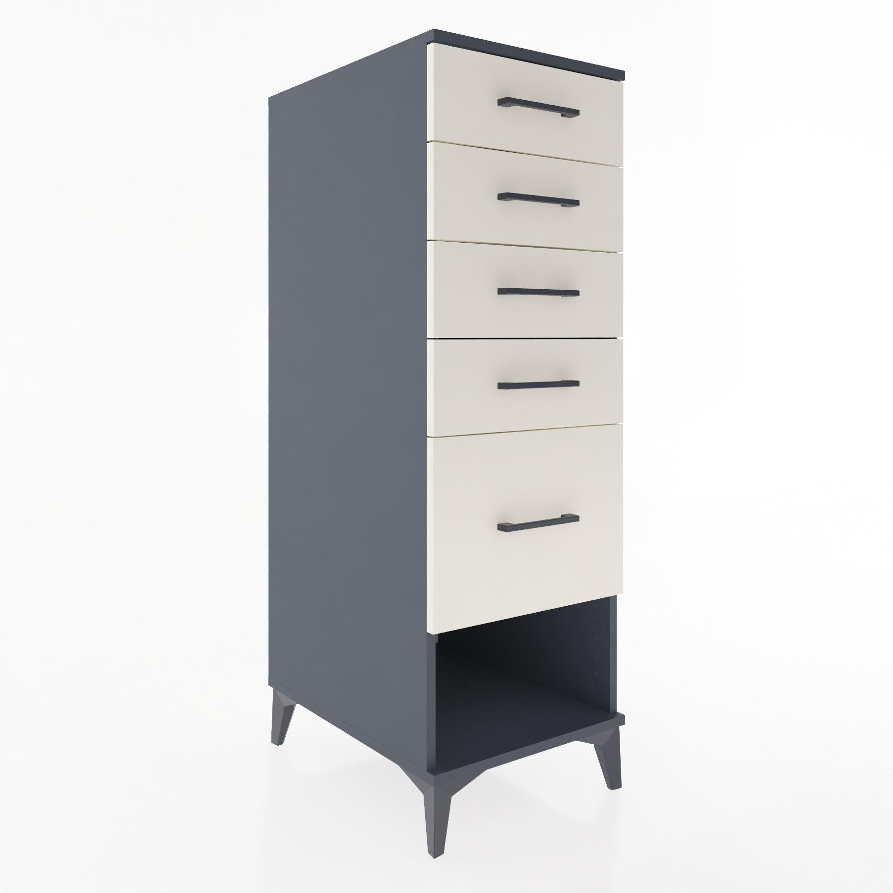 Woodntry Modular Cabinet Anthracite 44x30x122 cm with Drawers and Shelves CR88-2
