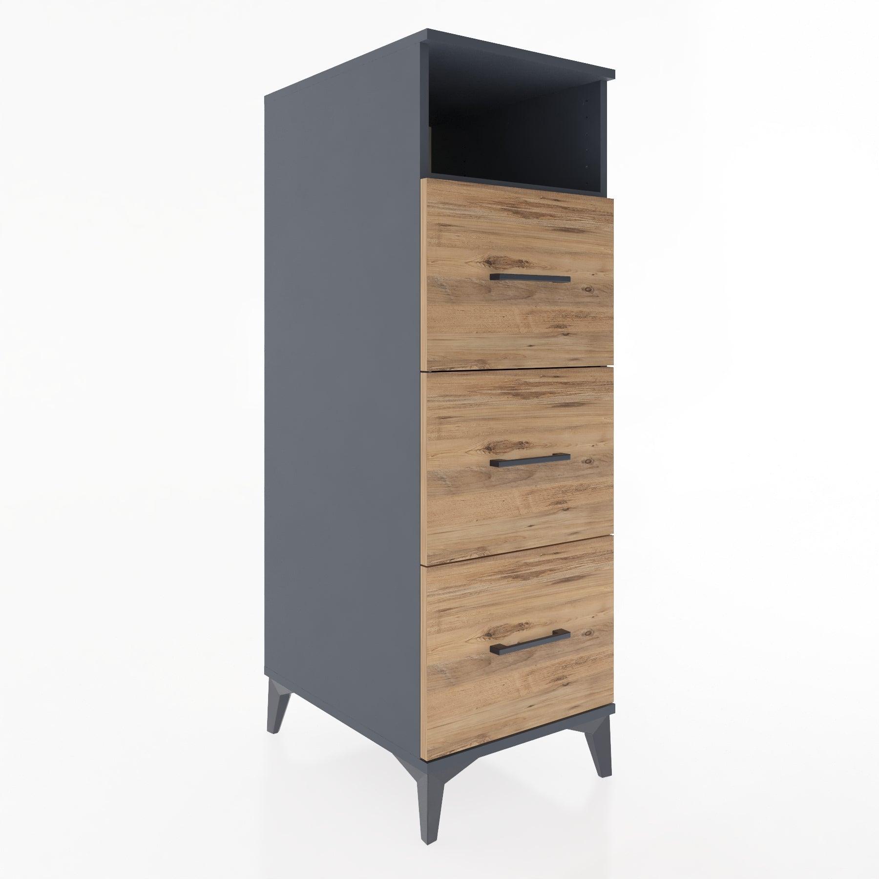 Woodntry Modular Cabinet Anthracite 44x30x122 cm with Drawers and Shelves CR39-2