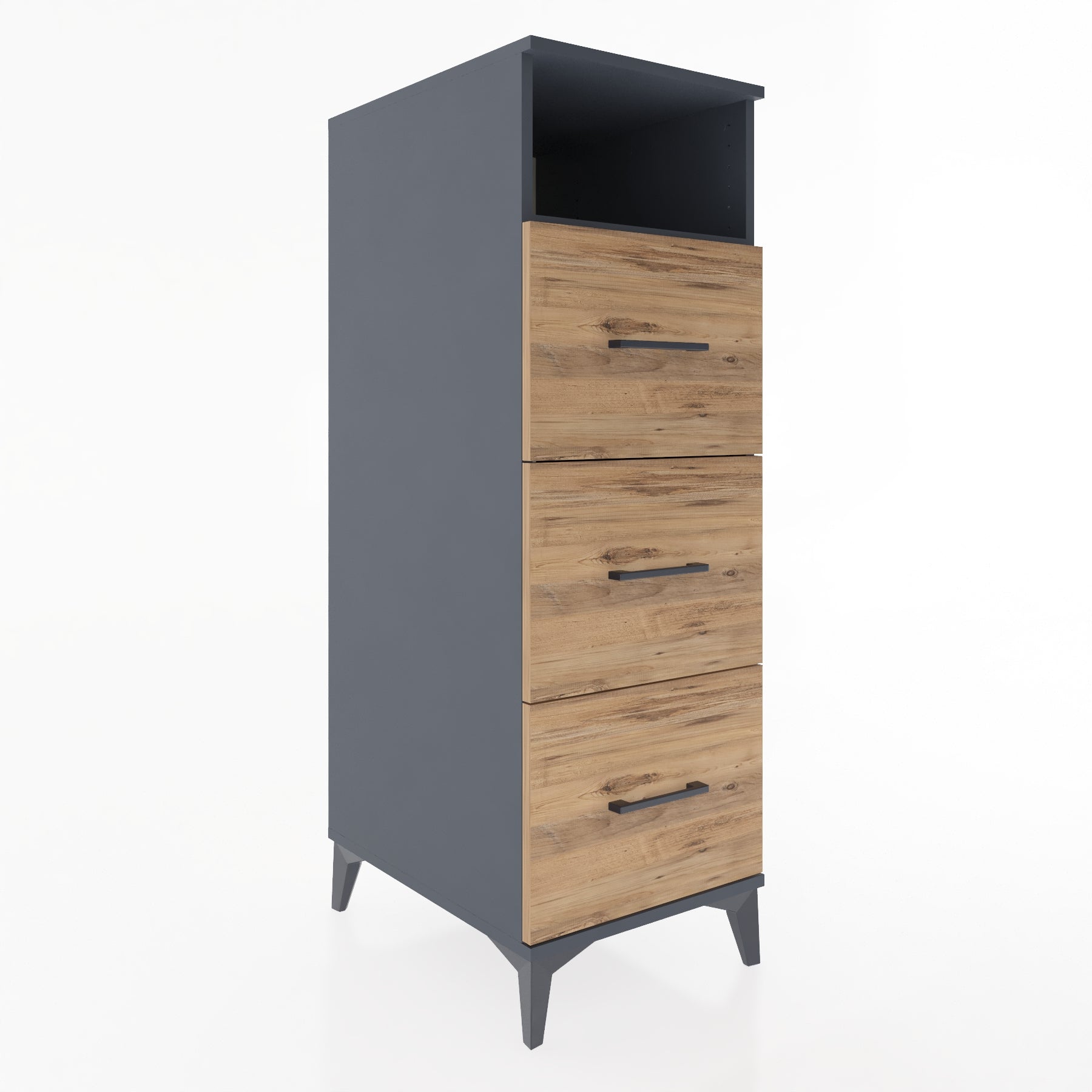 Woodntry Modular Cabinet Anthracite 44x59x122 cm with Drawers and Shelves CR39-2
