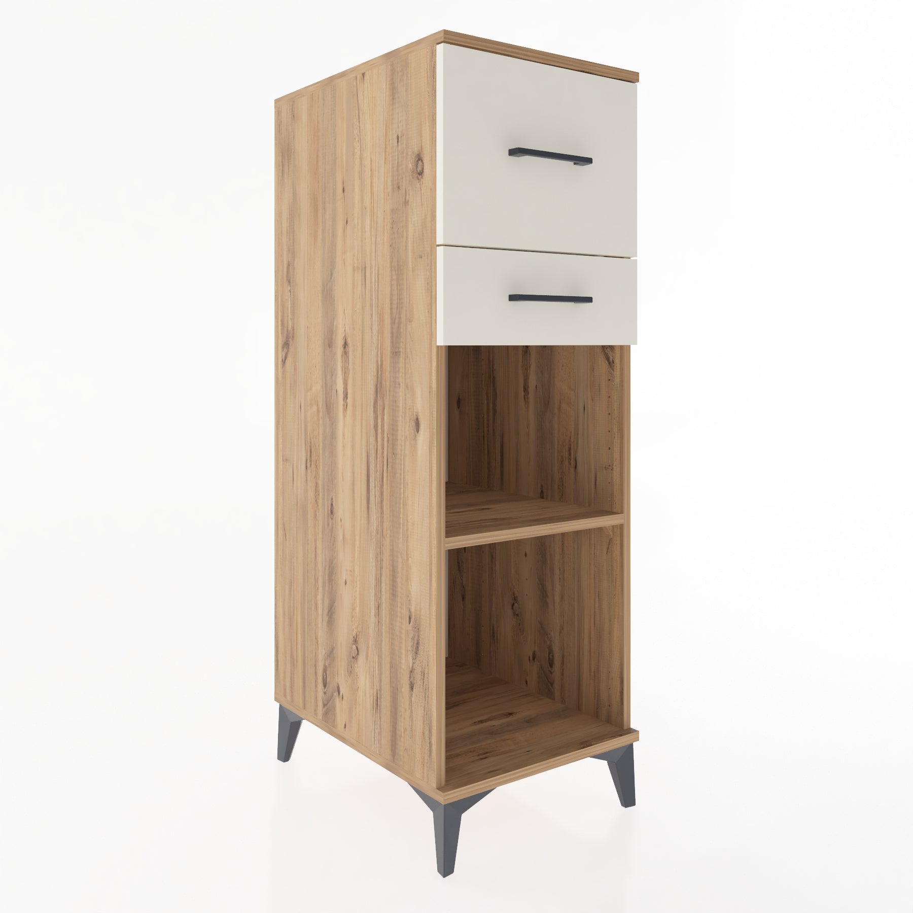 Woodntry Modüler Dolap Çam 44x59x122 cm Çekmeceli ve Raflı CR89-3