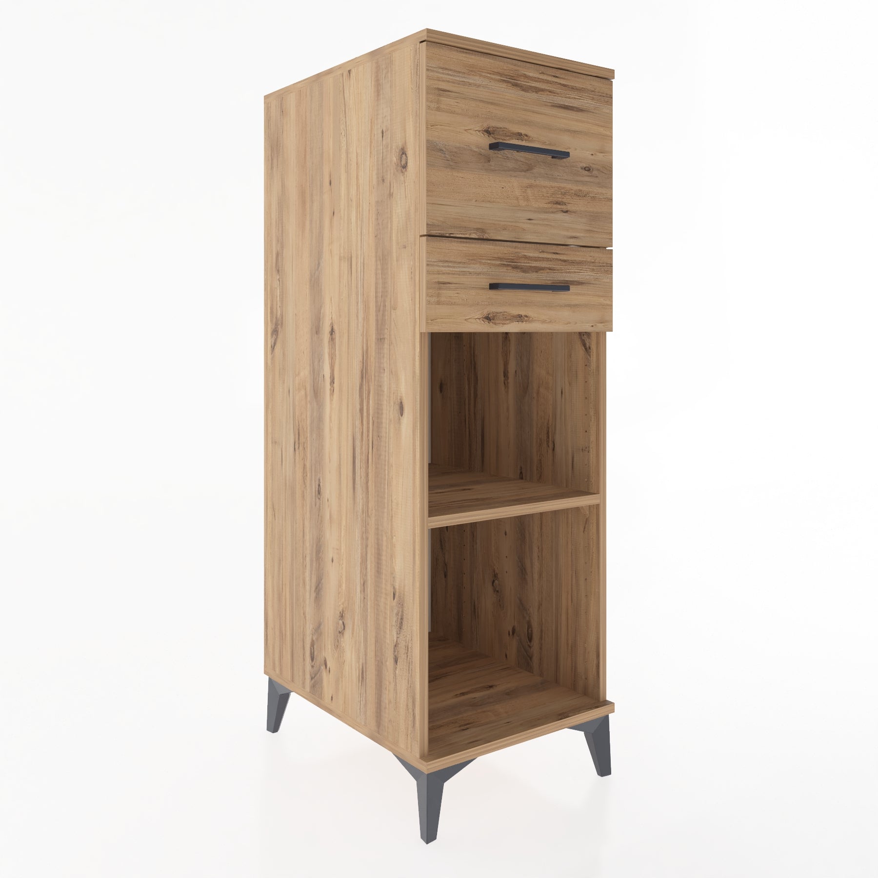 Woodntry Modüler Dolap Çam 44x59x122 cm Çekmeceli ve Raflı CR89-3