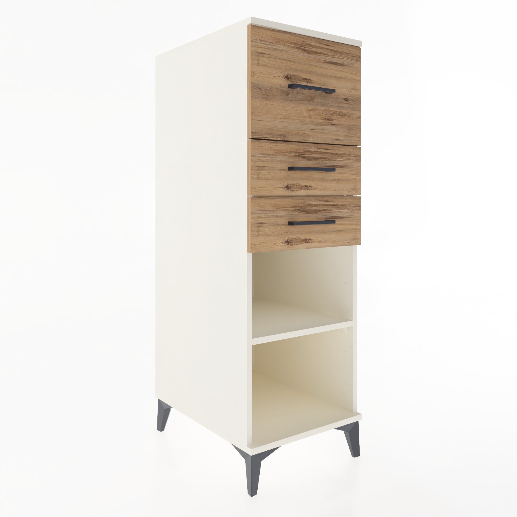 Woodntry Modüler Dolap Aytaşı 44x59x122 cm Çekmeceli ve Raflı CR90-1