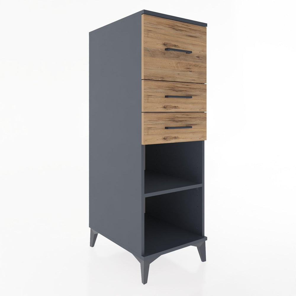 Woodntry Modular Cabinet Anthracite 44x30x122 cm with Drawers and Shelves CR90-2