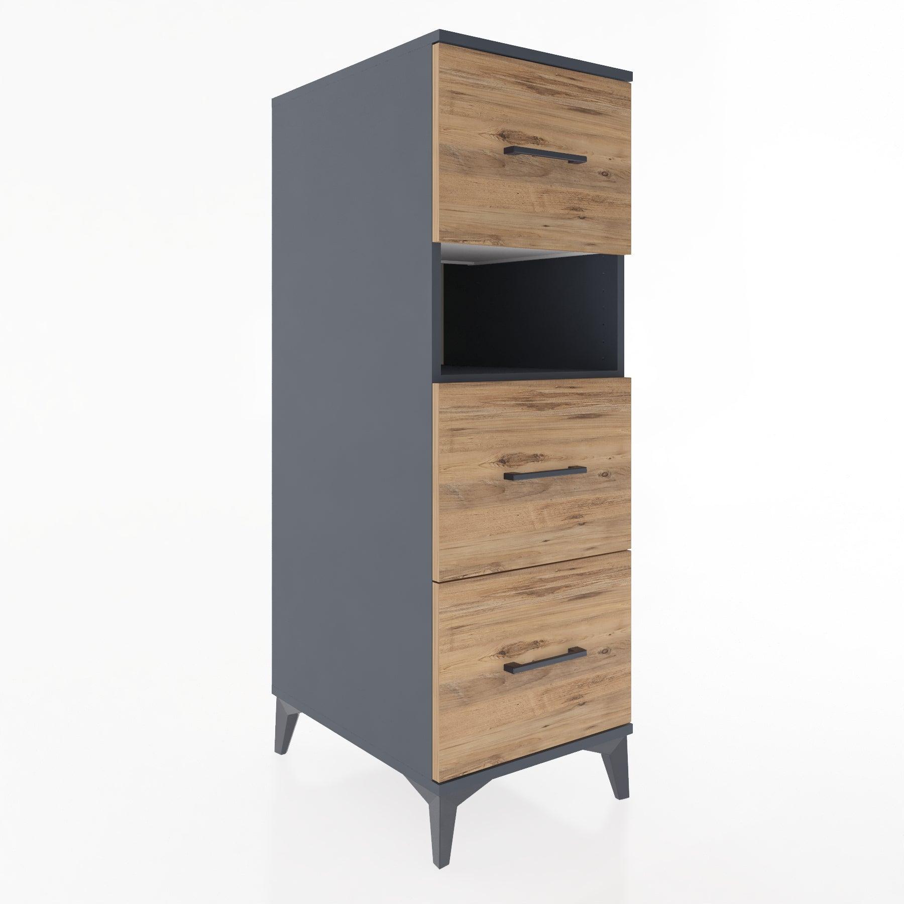 Woodntry Modular Cabinet Anthracite 44x30x122 cm with Drawers and Shelves CR40-2