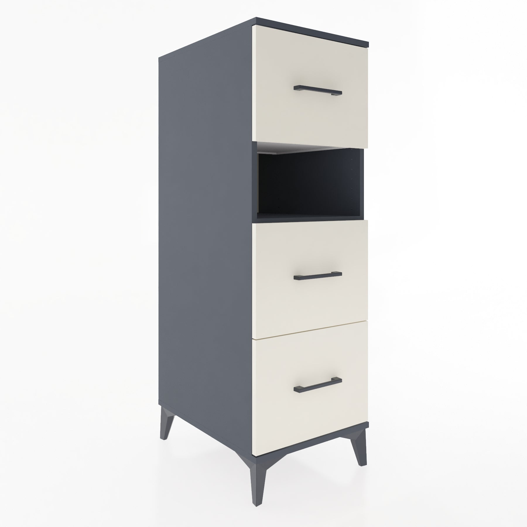 Woodntry Modular Cabinet Anthracite 44x59x122 cm with Drawers and Shelves CR40-2