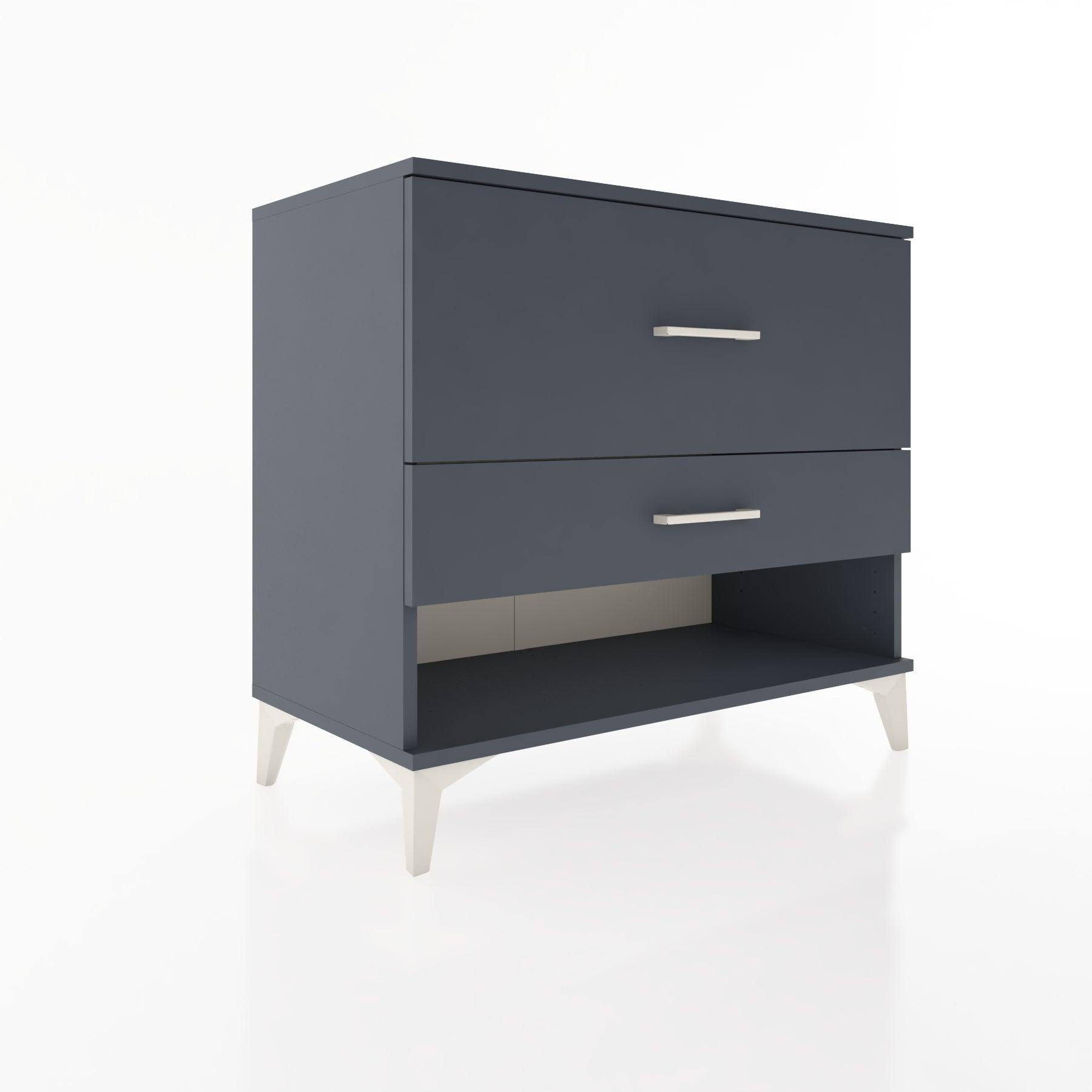 Woodntry Modüler Şifonyer Antrasit 88x44x68 cm Çekmeceli ve Raflı CR40-2