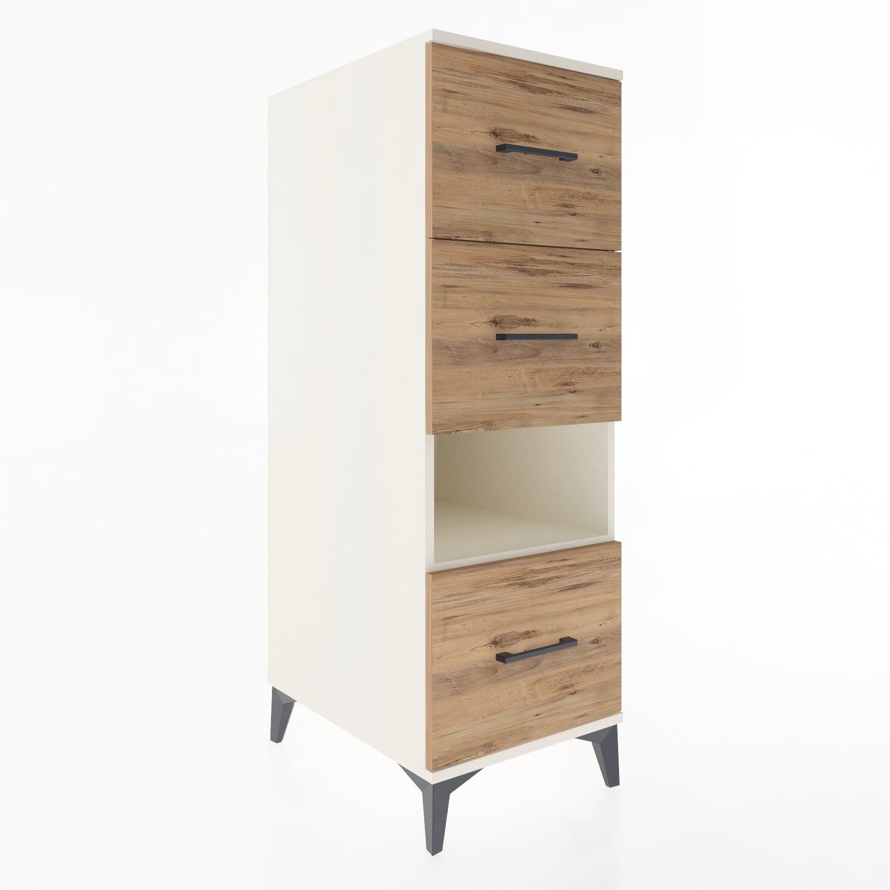 Woodntry Modular Cabinet Moonstone 44x30x122 cm with Drawers and Shelves CR41-1