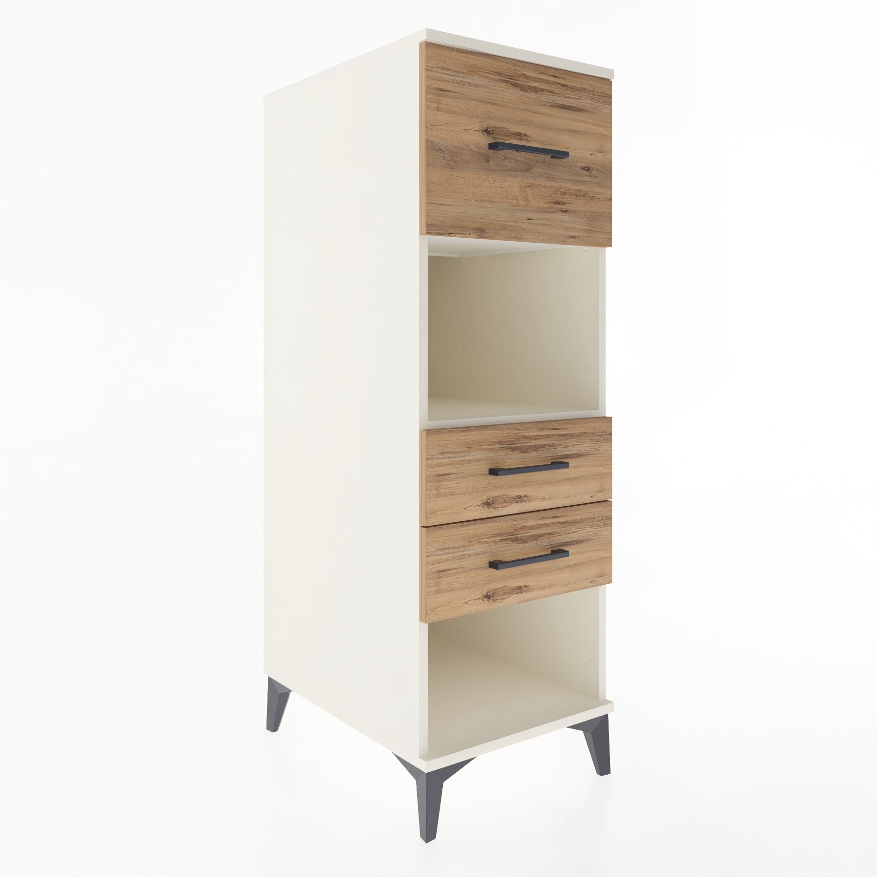 Woodntry Modüler Dolap Aytaşı 44x59x122 cm Çekmeceli ve Raflı CR91-1