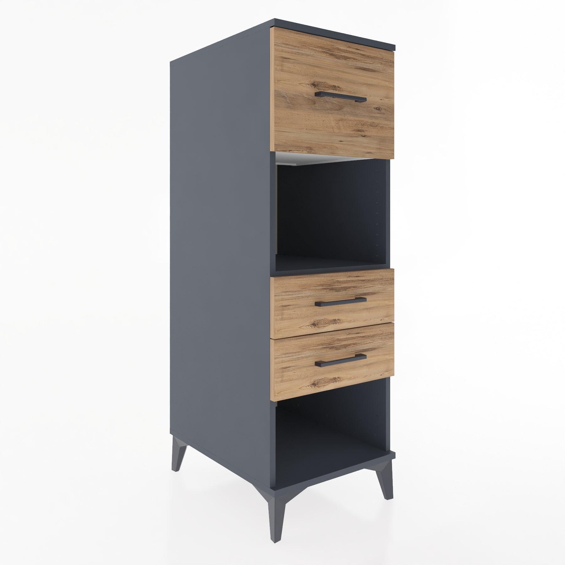 Woodntry Modular Cabinet Anthracite 44x30x122 cm with Drawers and Shelves CR91-2