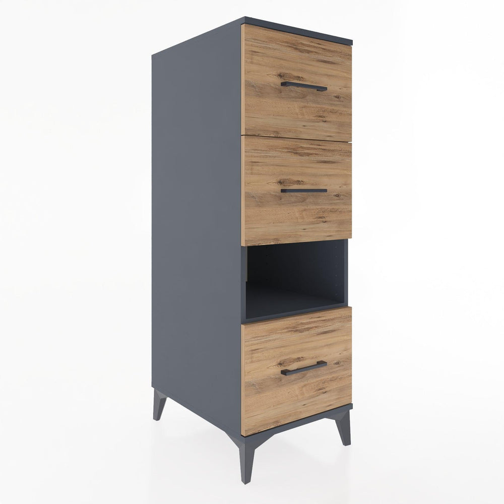 Woodntry Modular Cabinet Anthracite 44x30x122 cm with Drawers and Shelves CR41-2