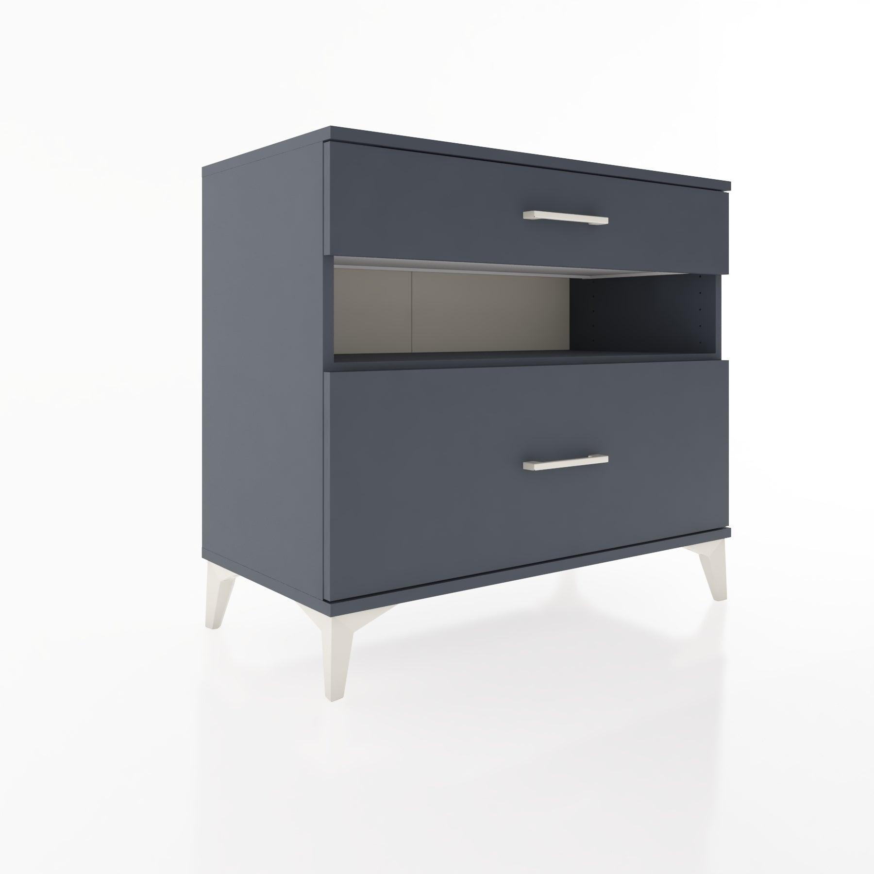 Woodntry Modüler Şifonyer Antrasit 88x44x68 cm Çekmeceli ve Raflı CR41-2
