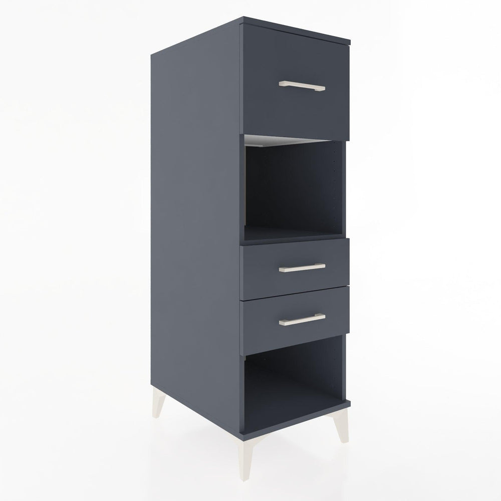 Woodntry Modüler Dolap Antrasit 44x30x122 cm Çekmeceli ve Raflı CR91-2